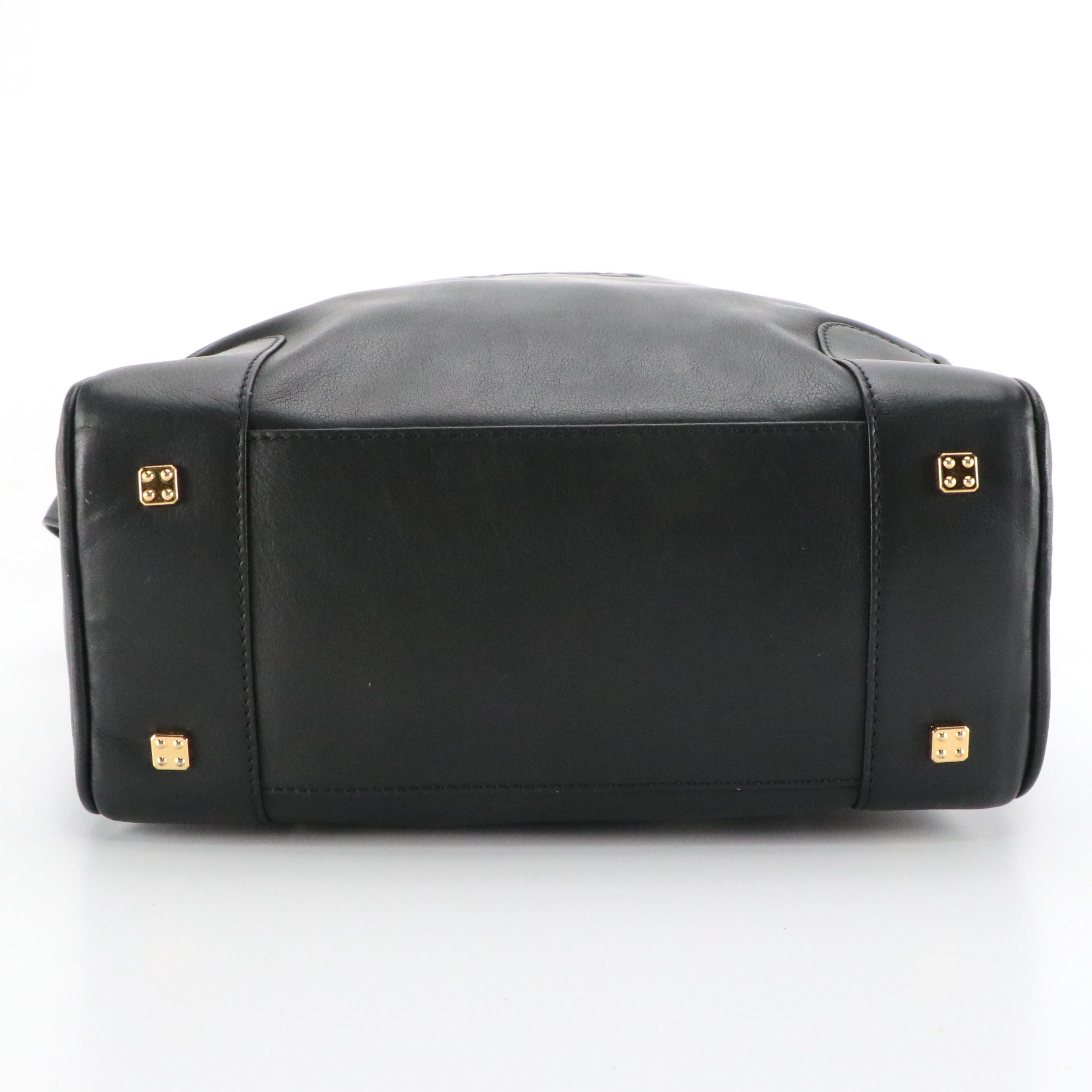 Loewe Anagram Black Leather Messenger Bag