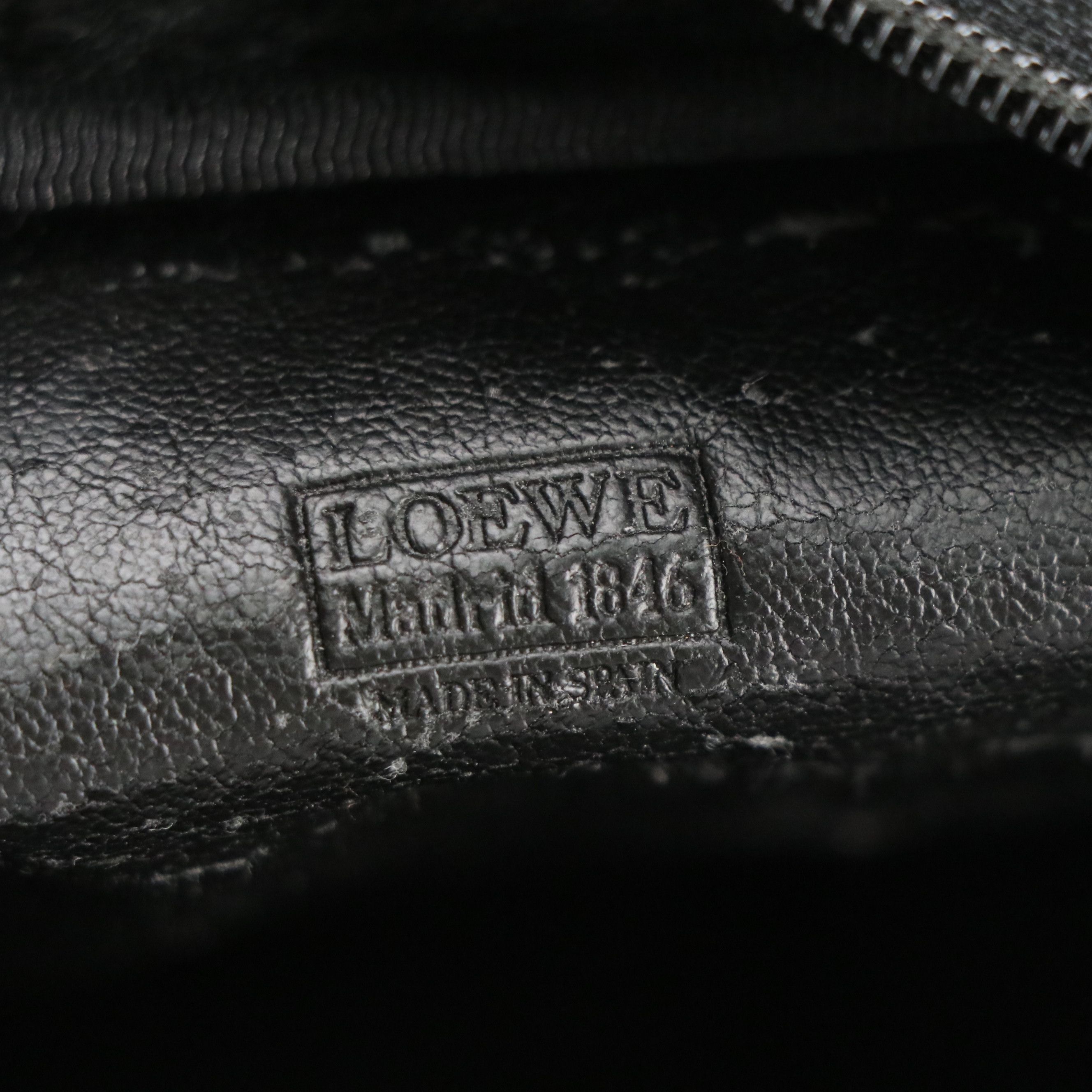 Loewe Anagram Black Leather Messenger Bag