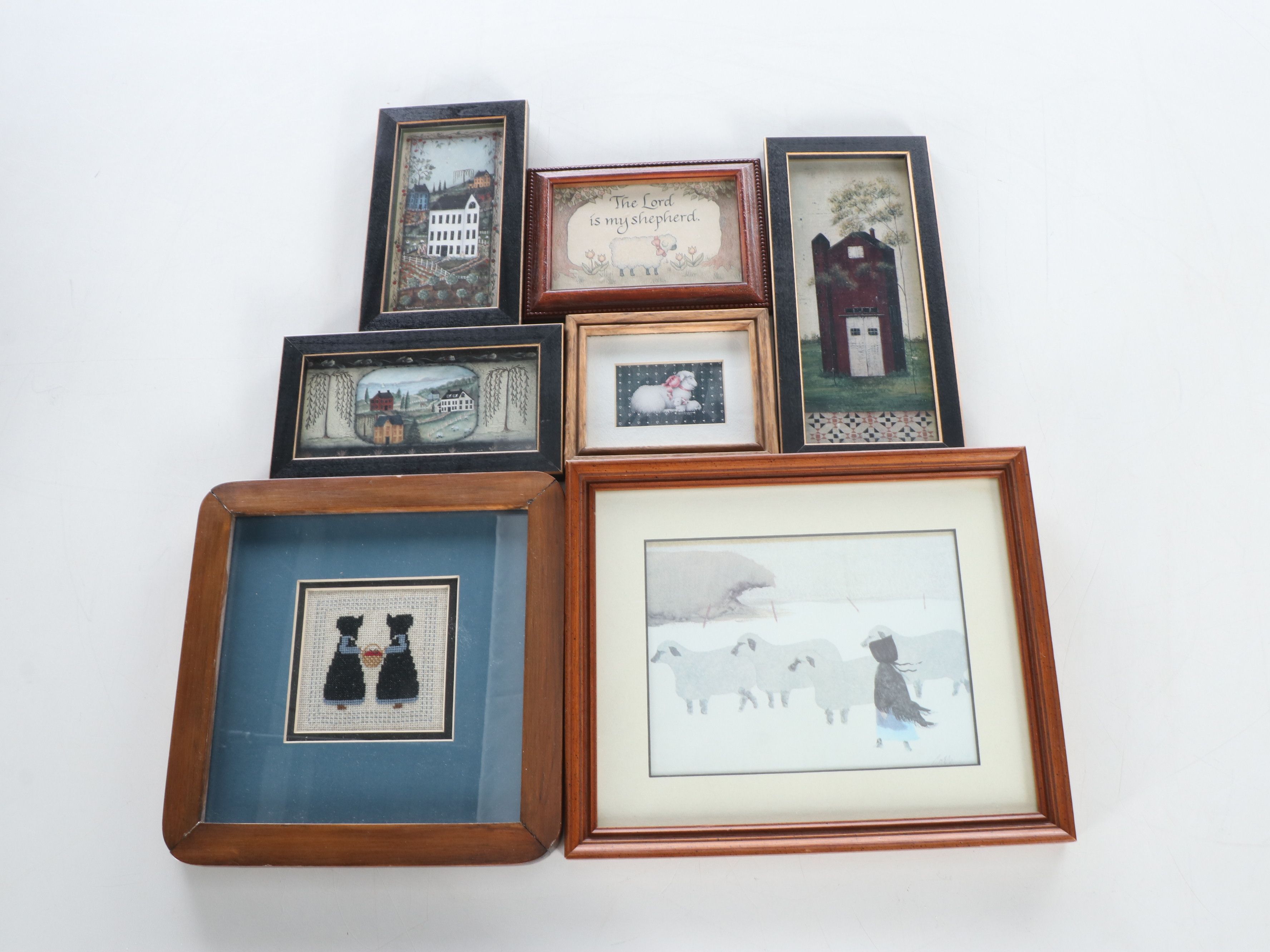 Framed Embroidery, Iron Candleholders and More Folk Art Home Décor