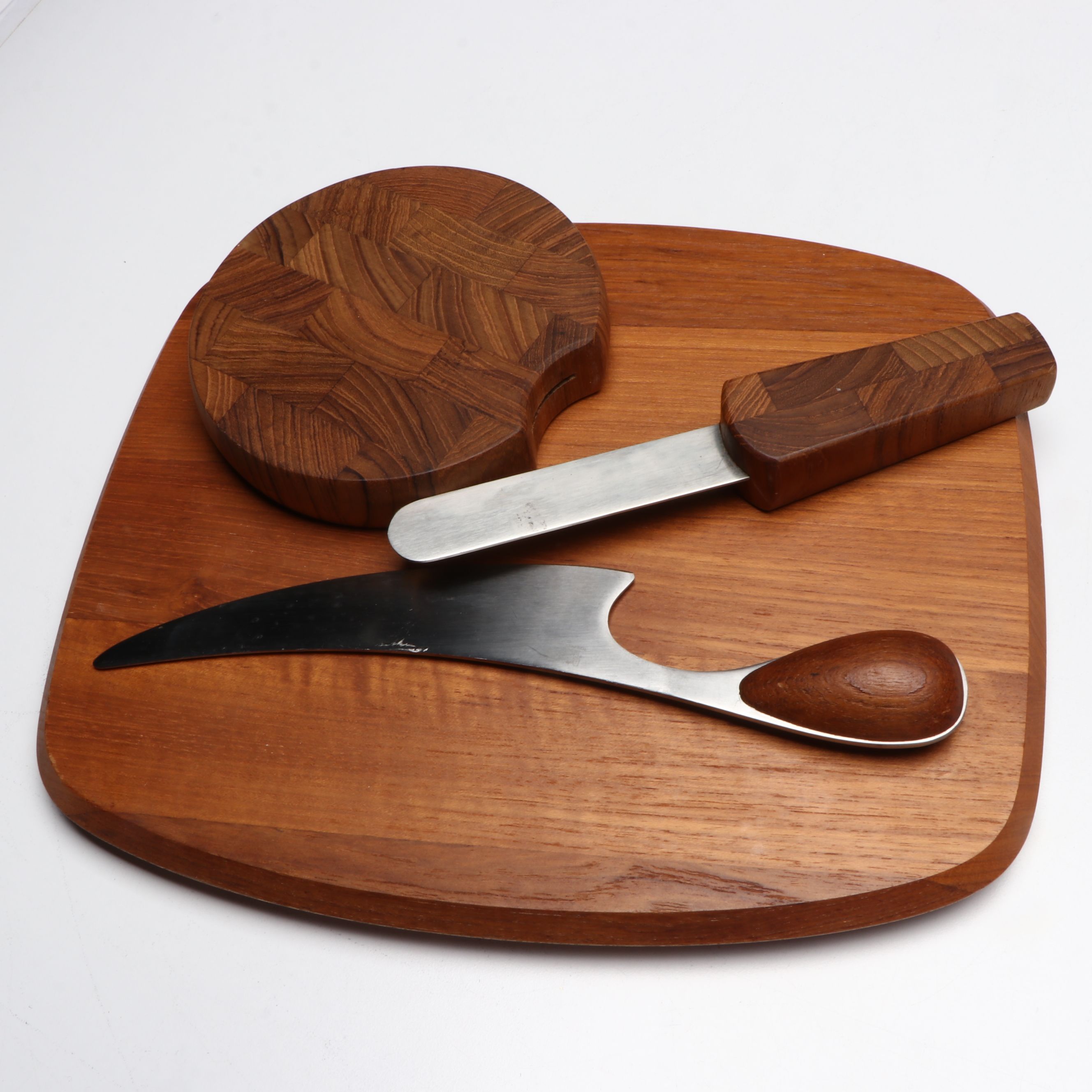 Dansk Wooden Cheese Board and Knife with More Wooden Serveware