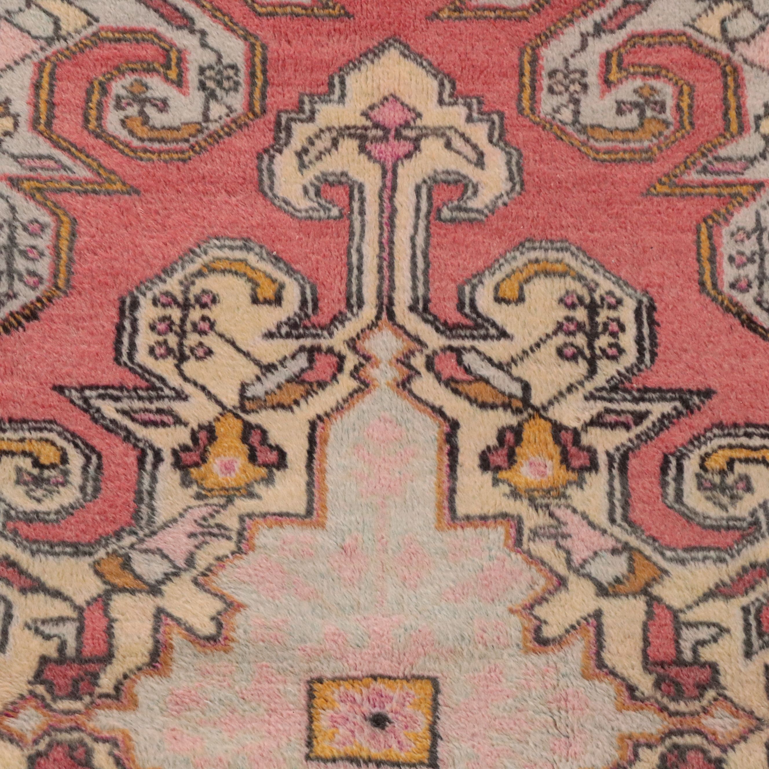 4'3 x 7' Hand-Knotted Turkish Oushak Area Rug