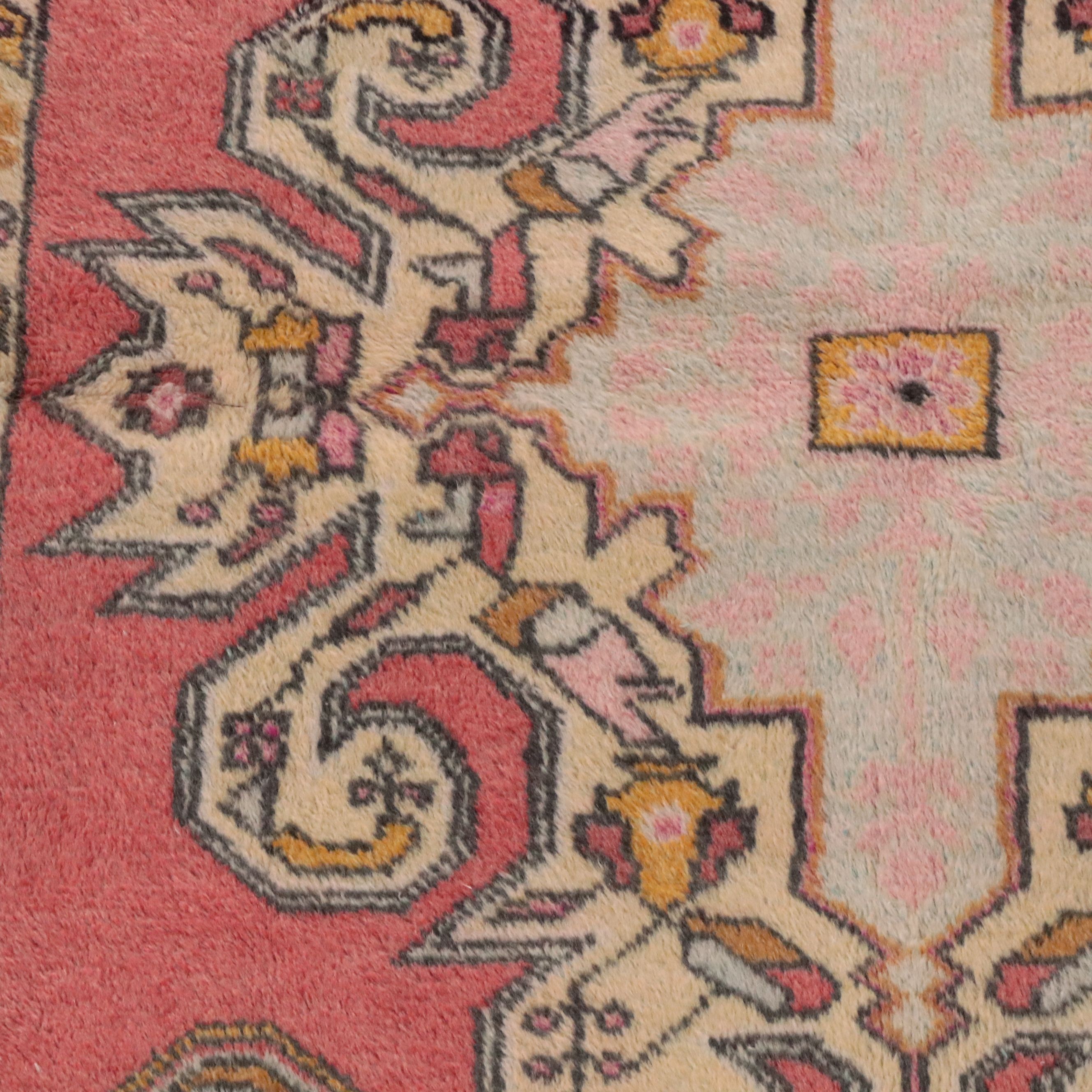 4'3 x 7' Hand-Knotted Turkish Oushak Area Rug