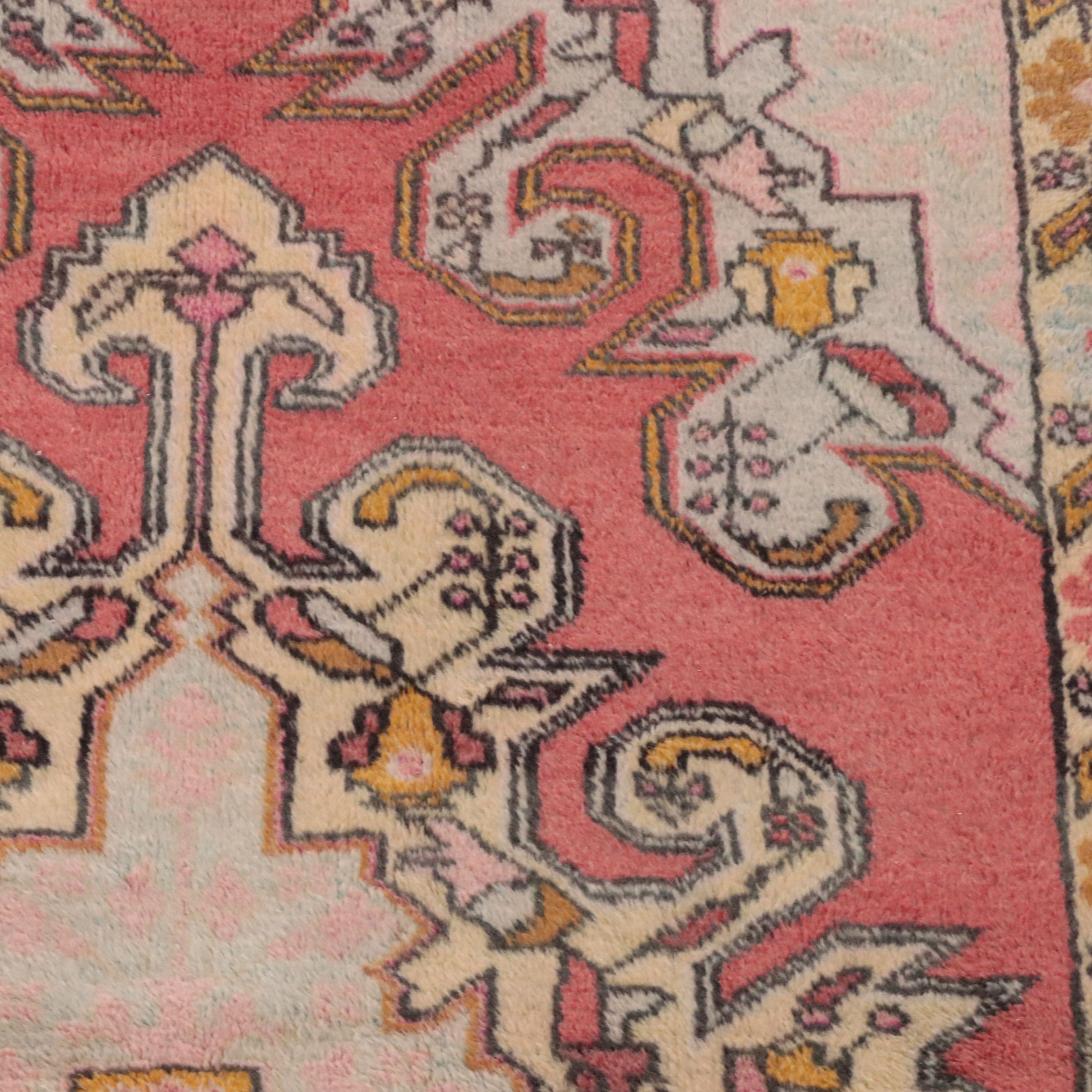 4'3 x 7' Hand-Knotted Turkish Oushak Area Rug