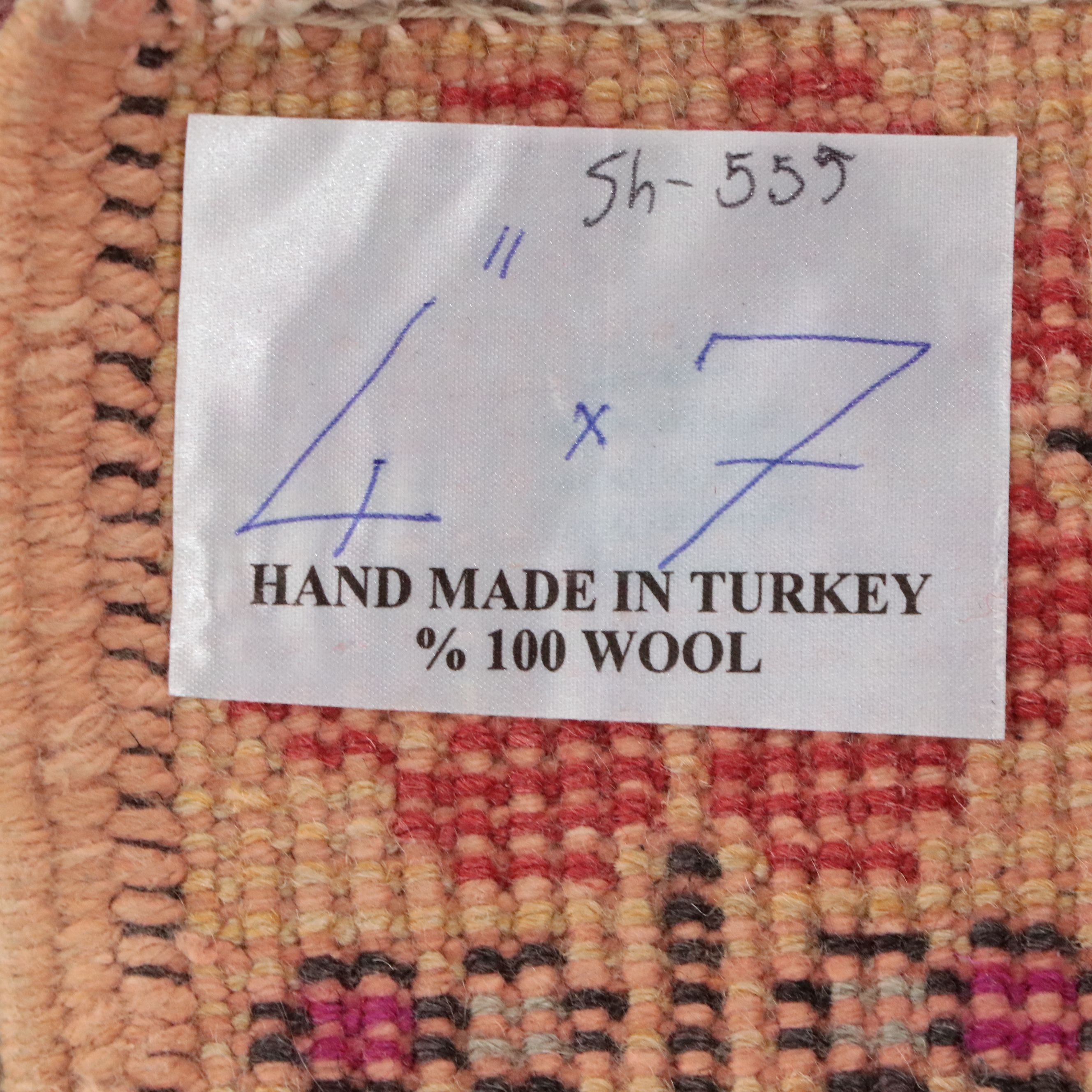 4'3 x 7' Hand-Knotted Turkish Oushak Area Rug