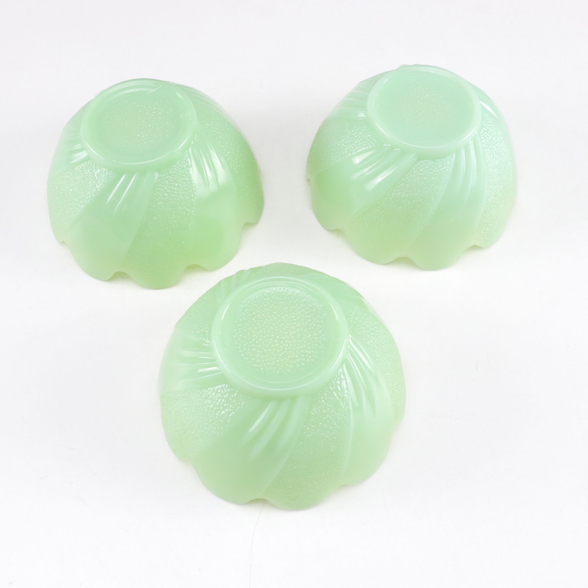 Fire-King "Lotus Blossom" Salad Plates and Other Jadeite Dinnerware