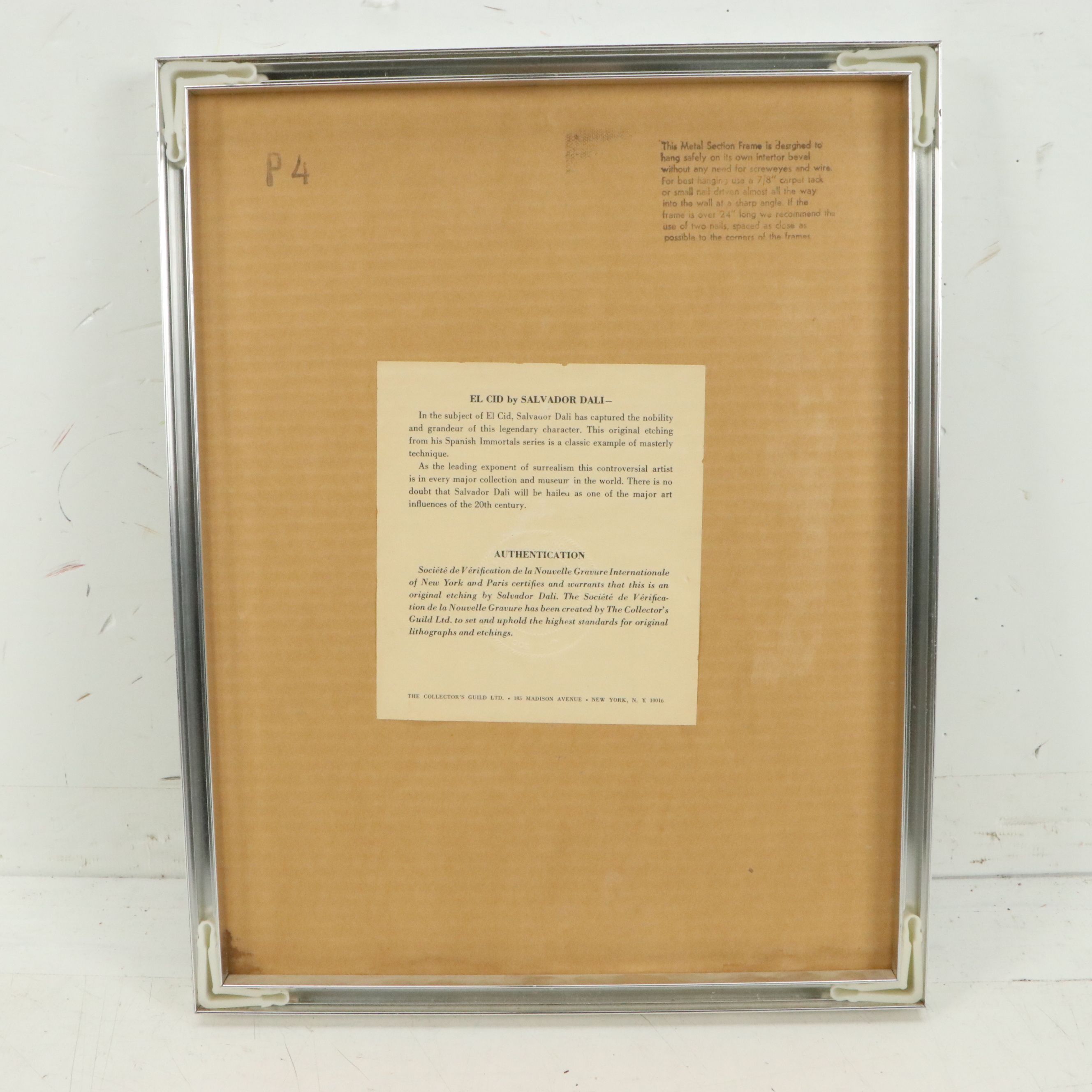 Salvador Dalí Restrike Etching "El Cid"