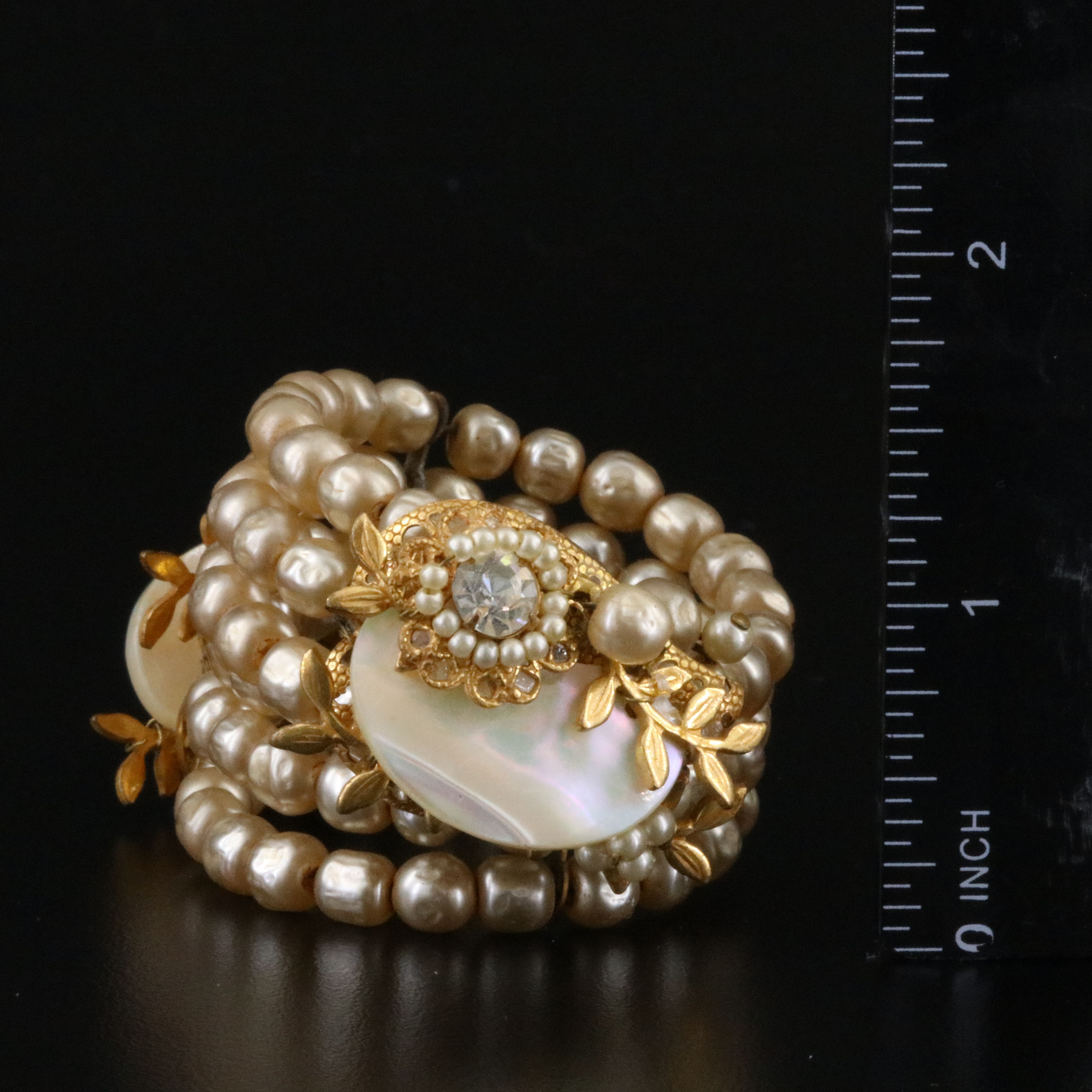 Miriam Haskell Jewelry with Glass Pearls and Mother-of-Pearl