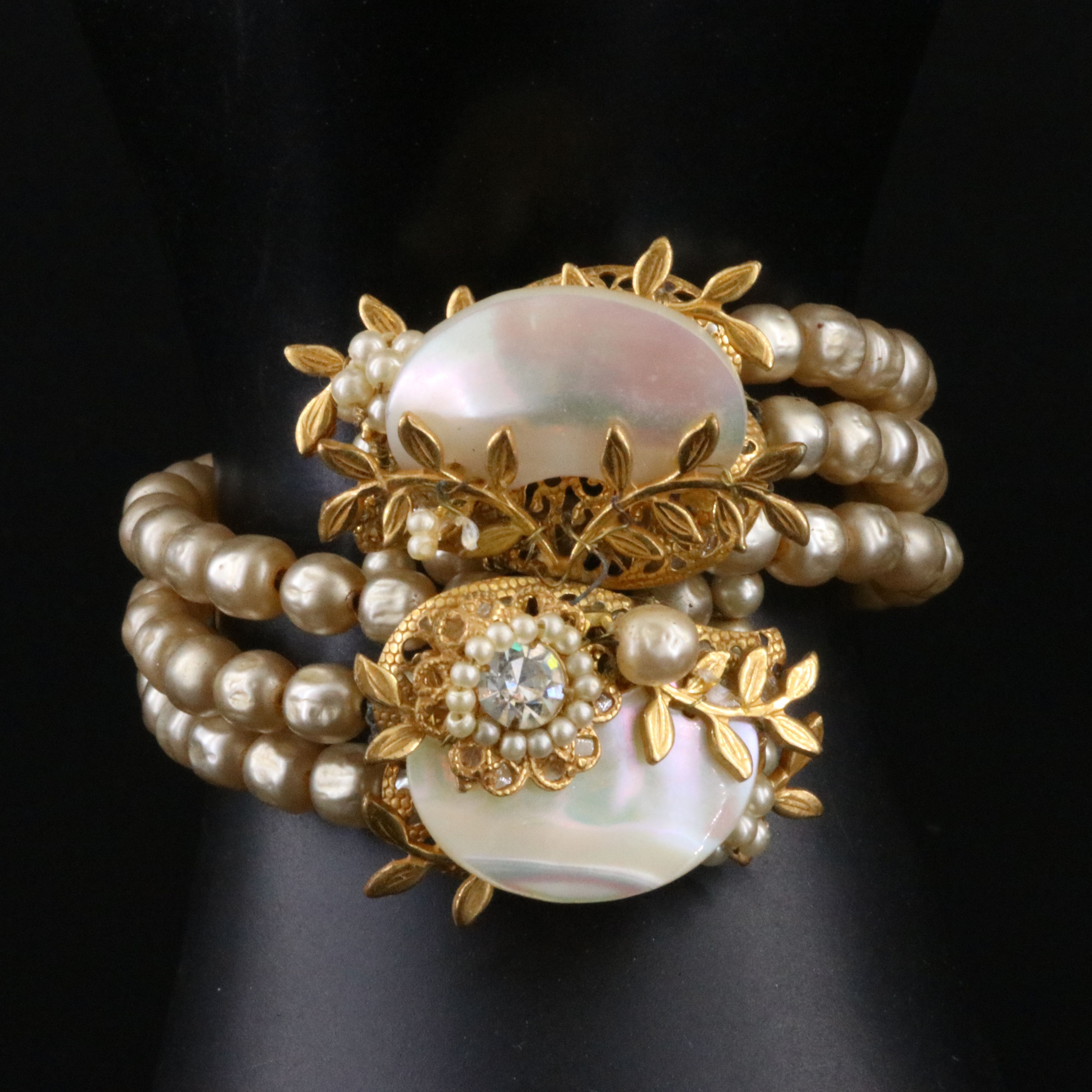 Miriam Haskell Jewelry with Glass Pearls and Mother-of-Pearl