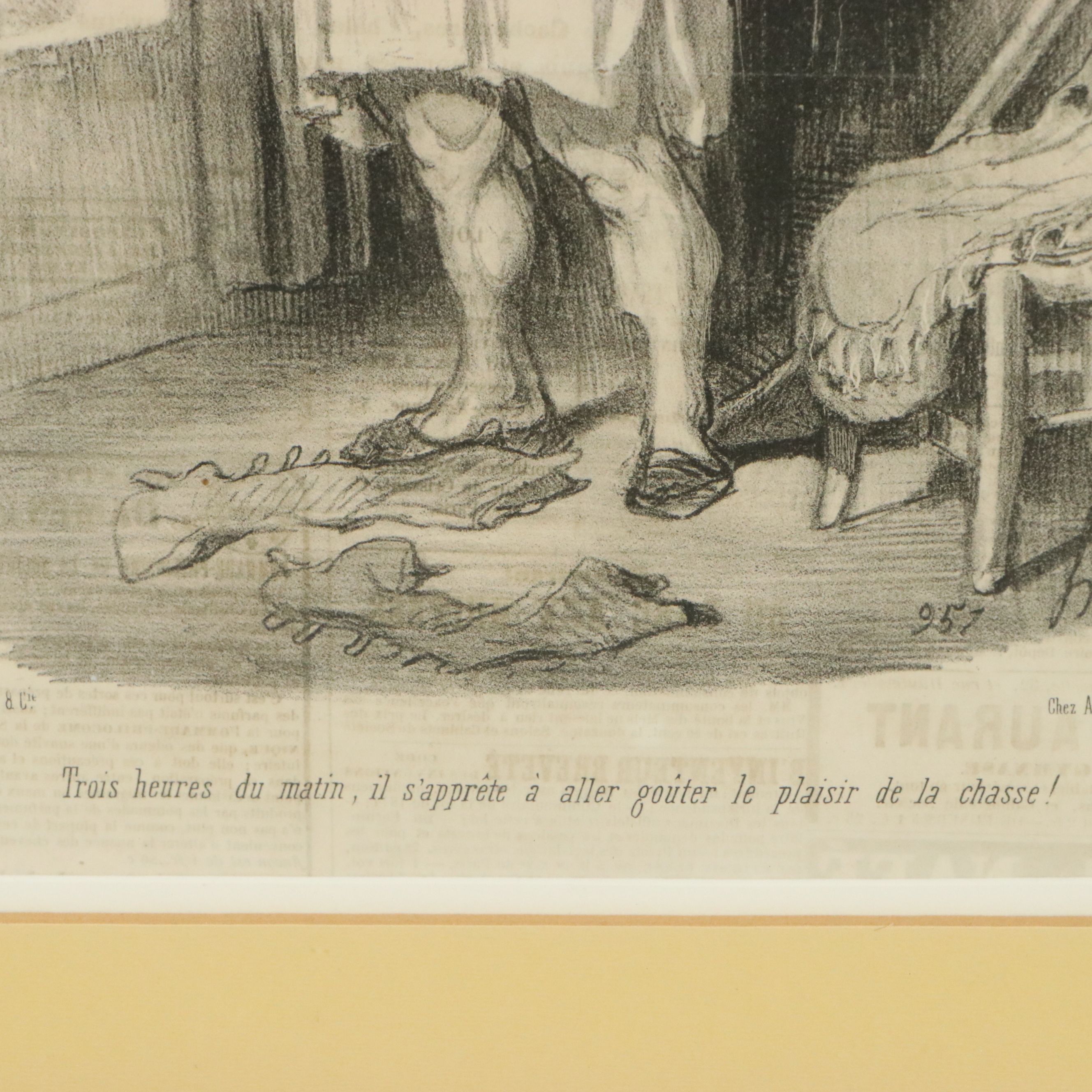 After Honoré Daumier Lithograph "Trois Heures du Matin...," 1847