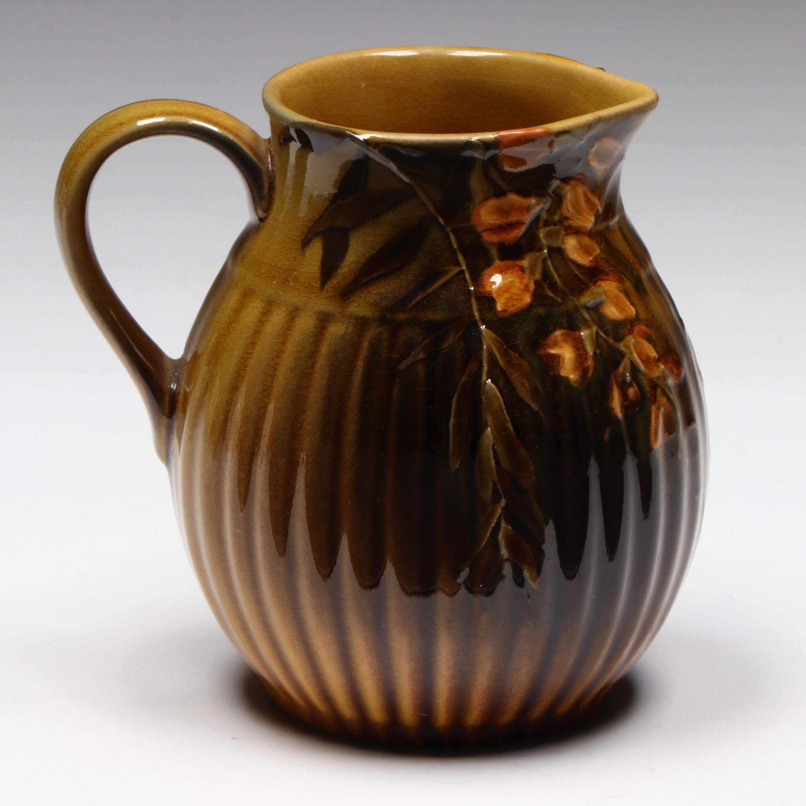 Pauline Peters-Baurer for Rookwood Pottery Ribbed Creamer, 1893