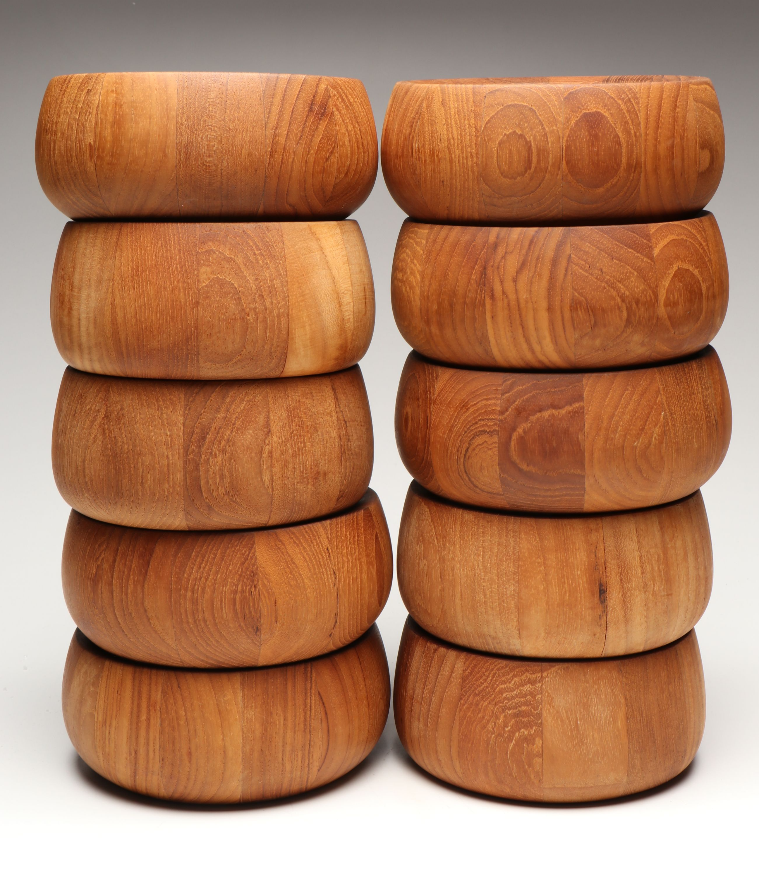 Dansk Mid Century Modern Teak Wood Serving and Salad Bowls