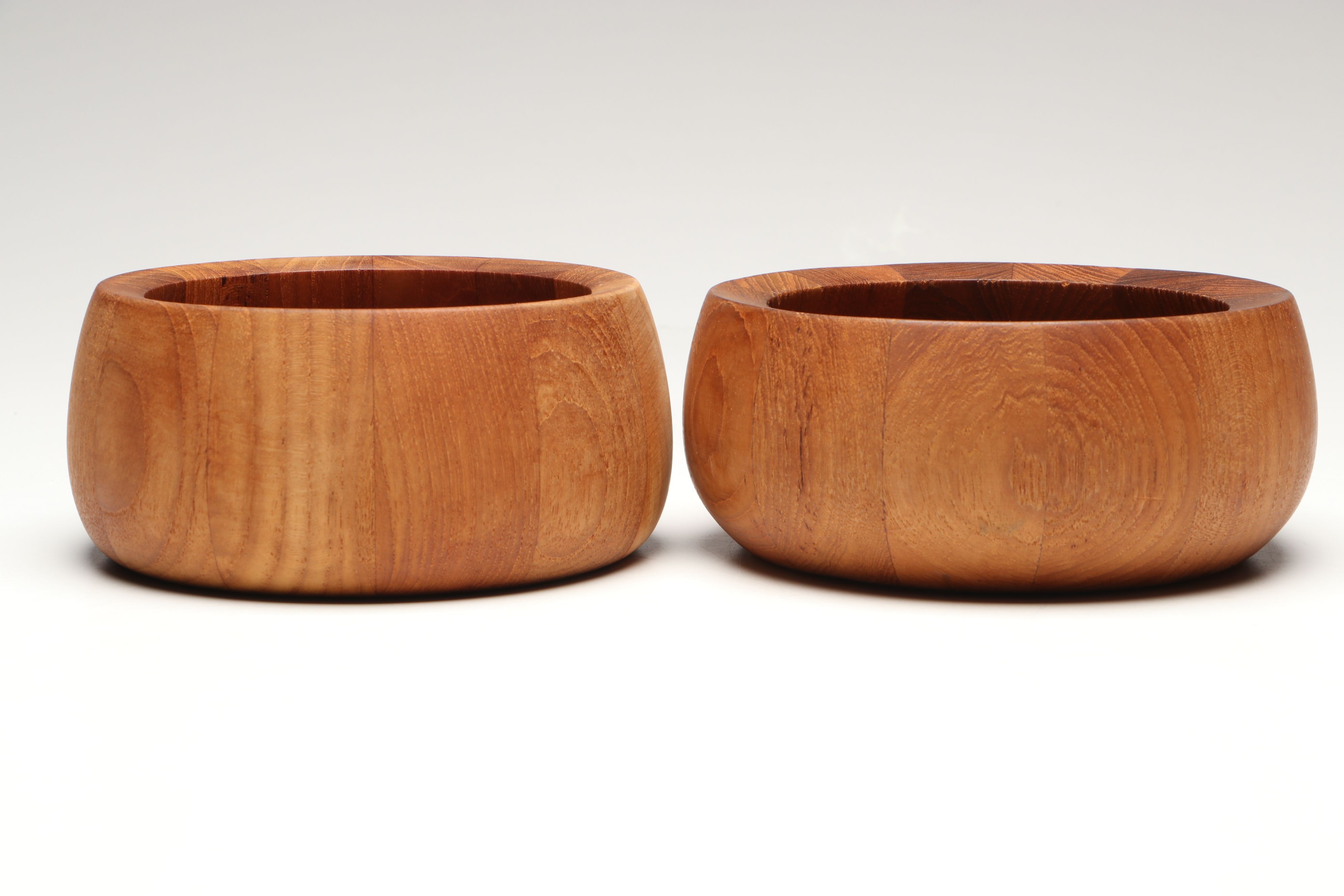 Dansk Mid Century Modern Teak Wood Serving and Salad Bowls