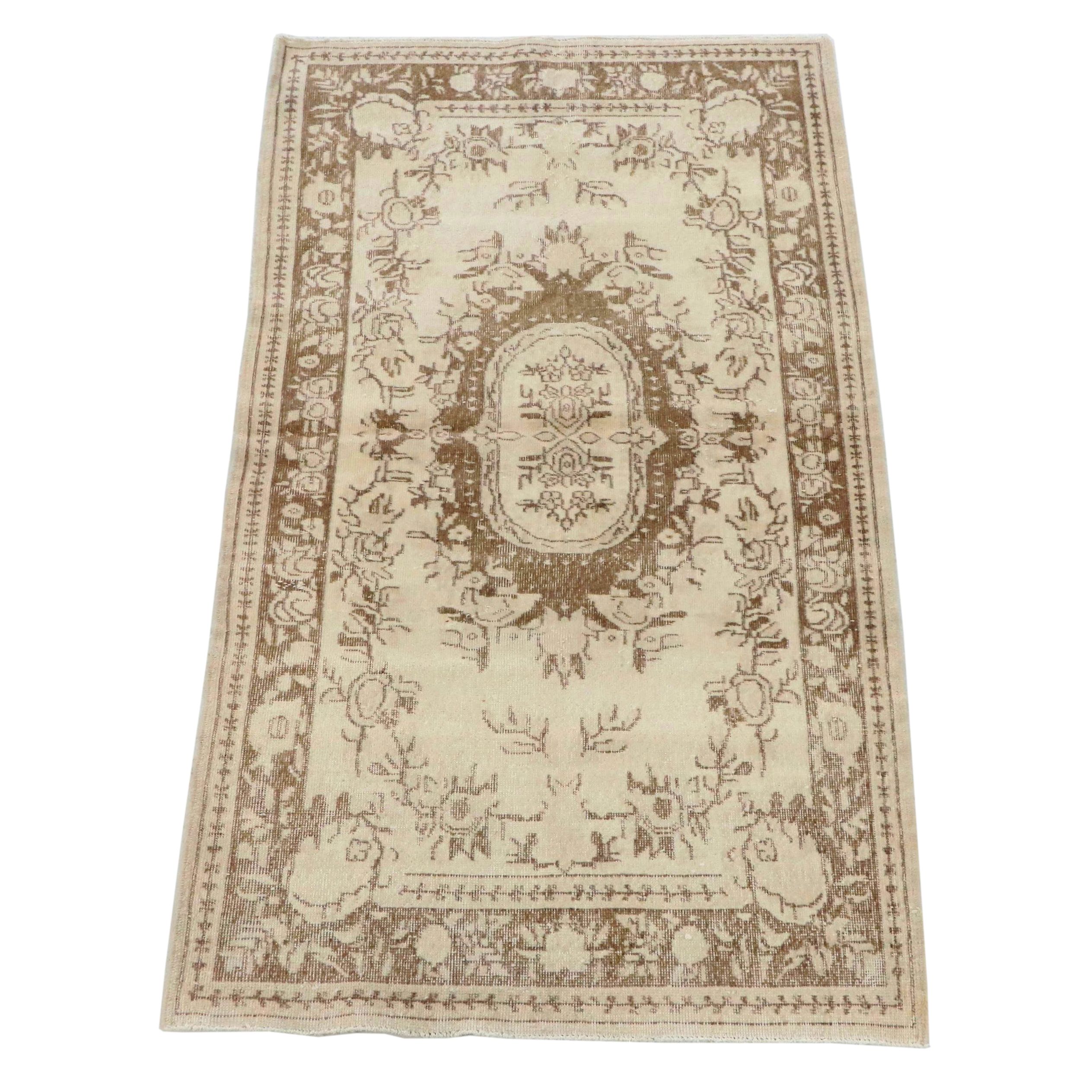 4'2 x 7'6 Hand-Knotted Turkish Oushak Area Rug