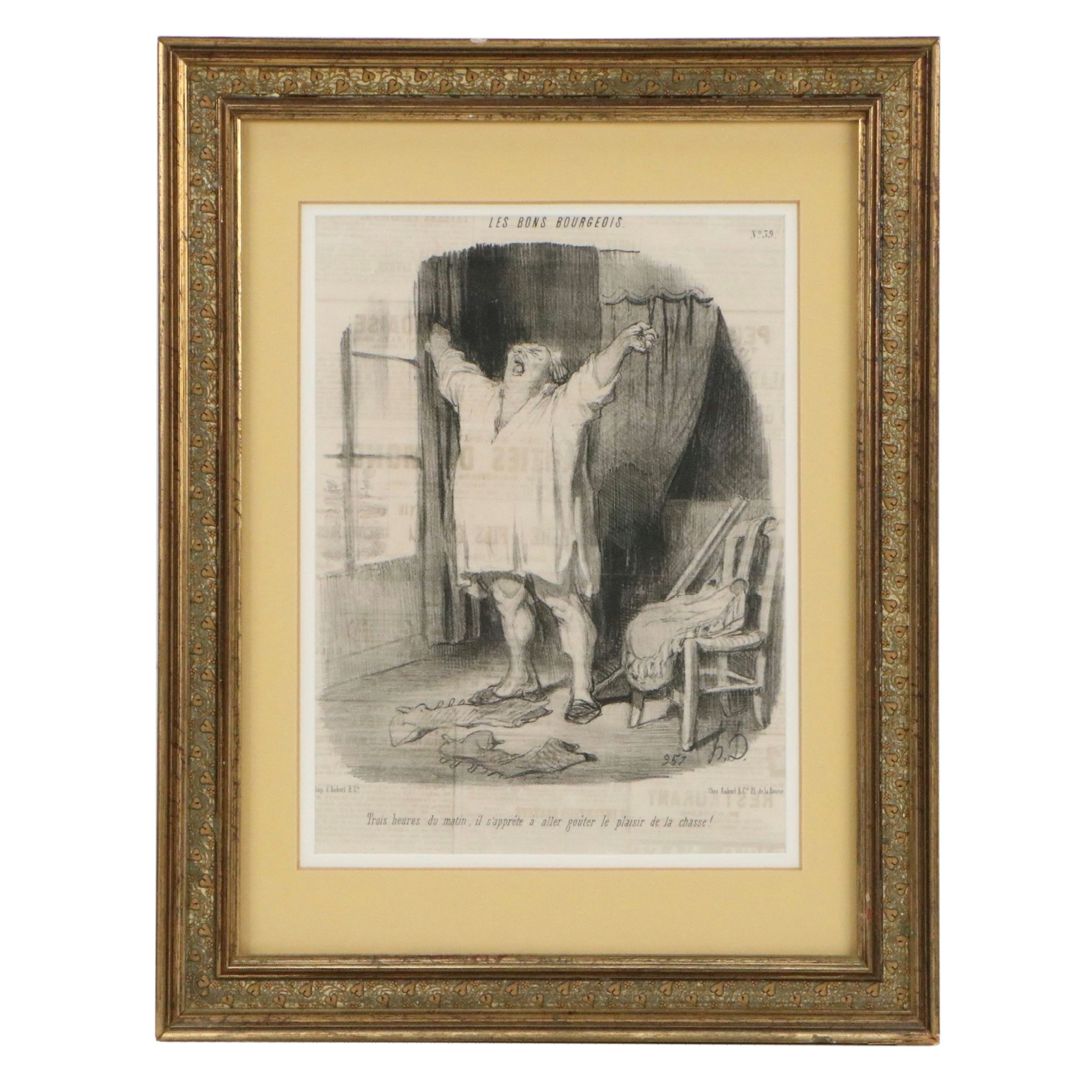 After Honoré Daumier Lithograph "Trois Heures du Matin...," 1847