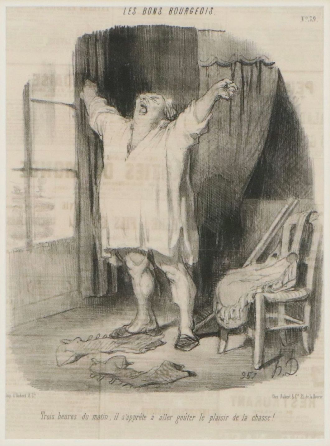 After Honoré Daumier Lithograph "Trois Heures du Matin...," 1847