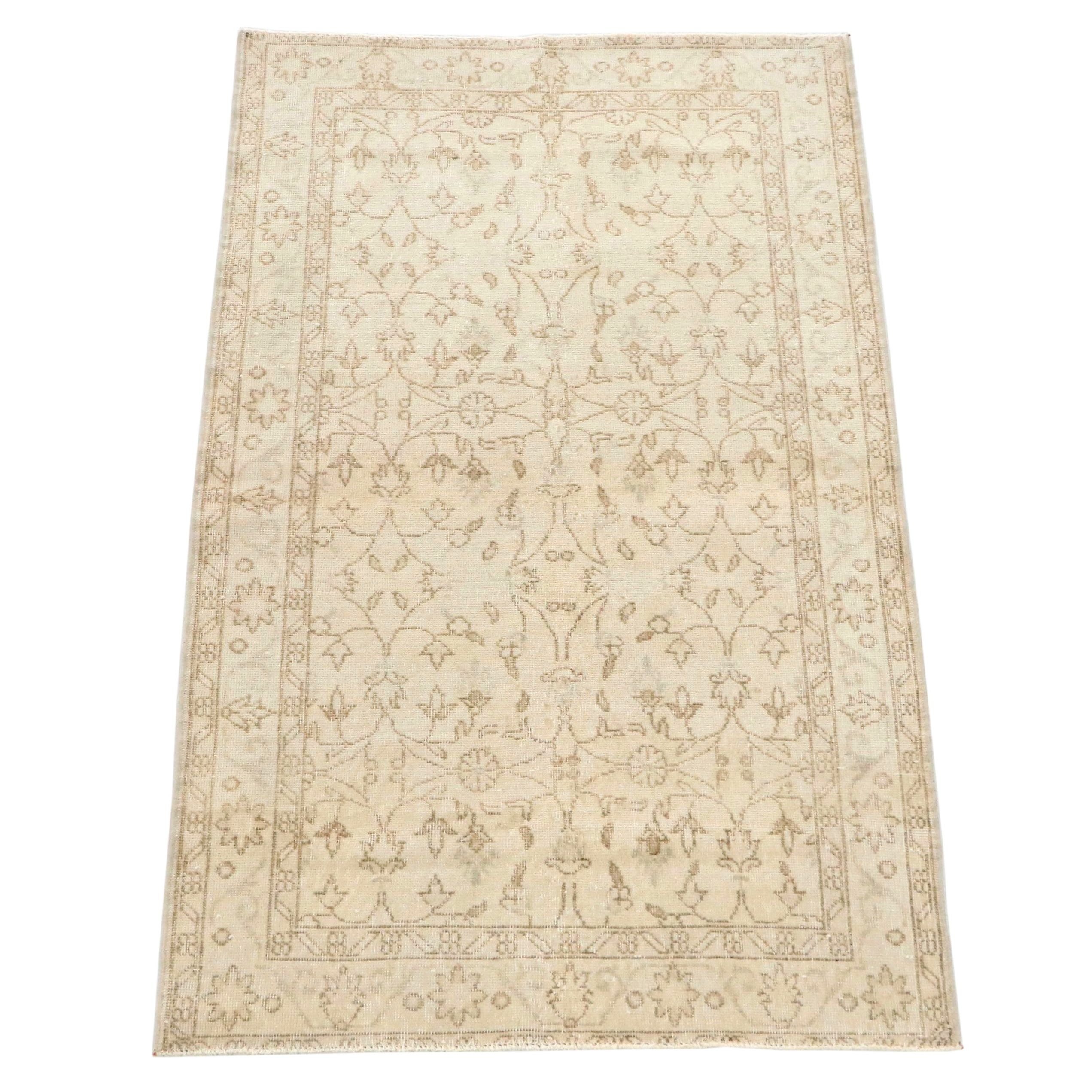 3'10 x 6'5 Hand-Knotted Turkish Oushak Style Area Rug