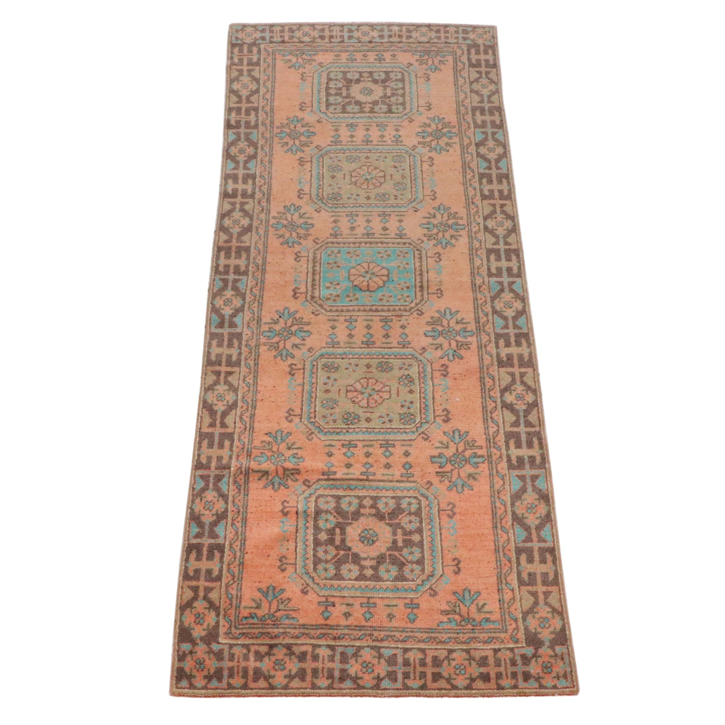 4' x 10'6 Hand-Knotted Turkish Oushak Long Rug