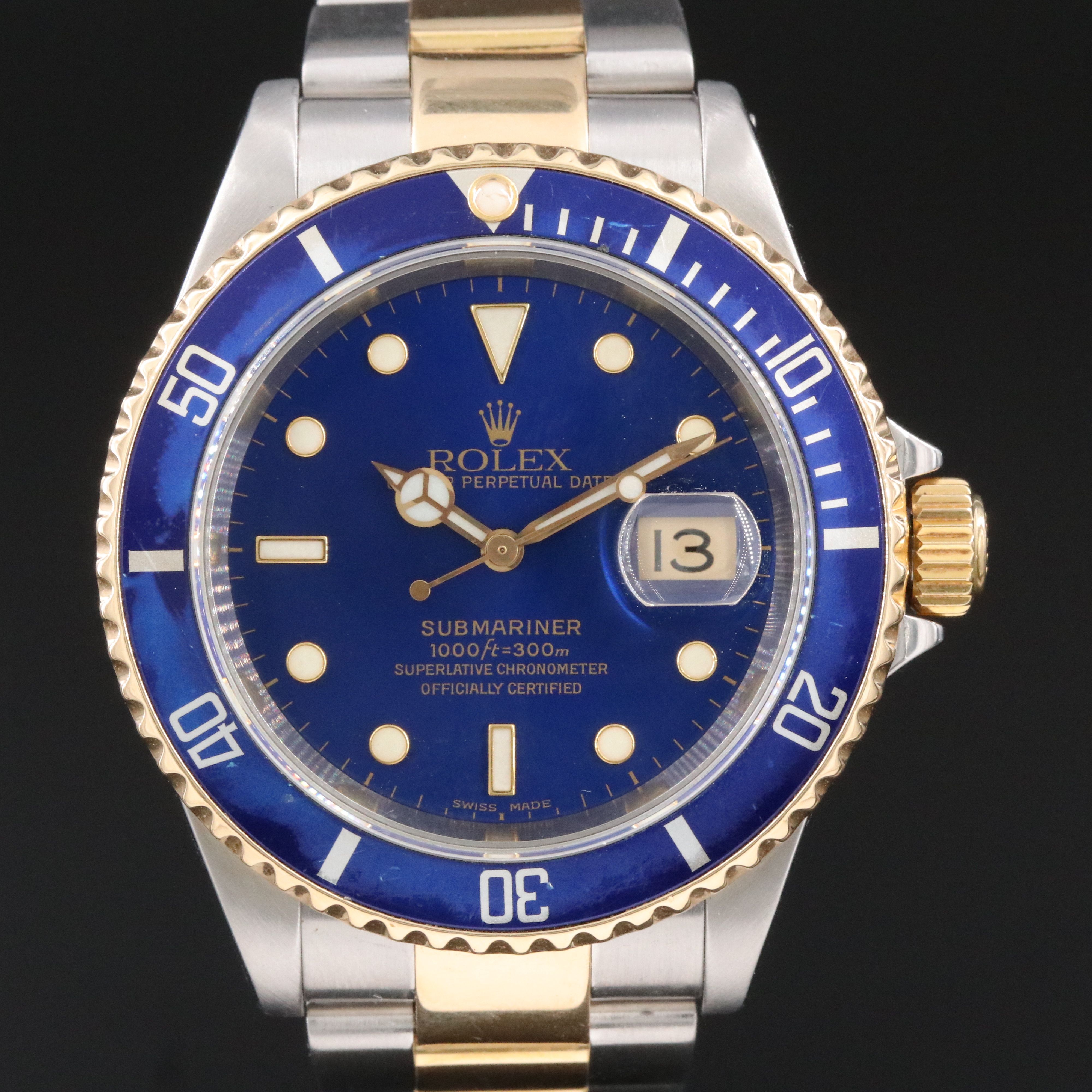 2002 Rolex Submariner Blue Ref. 16613 Gold & Steel Watch