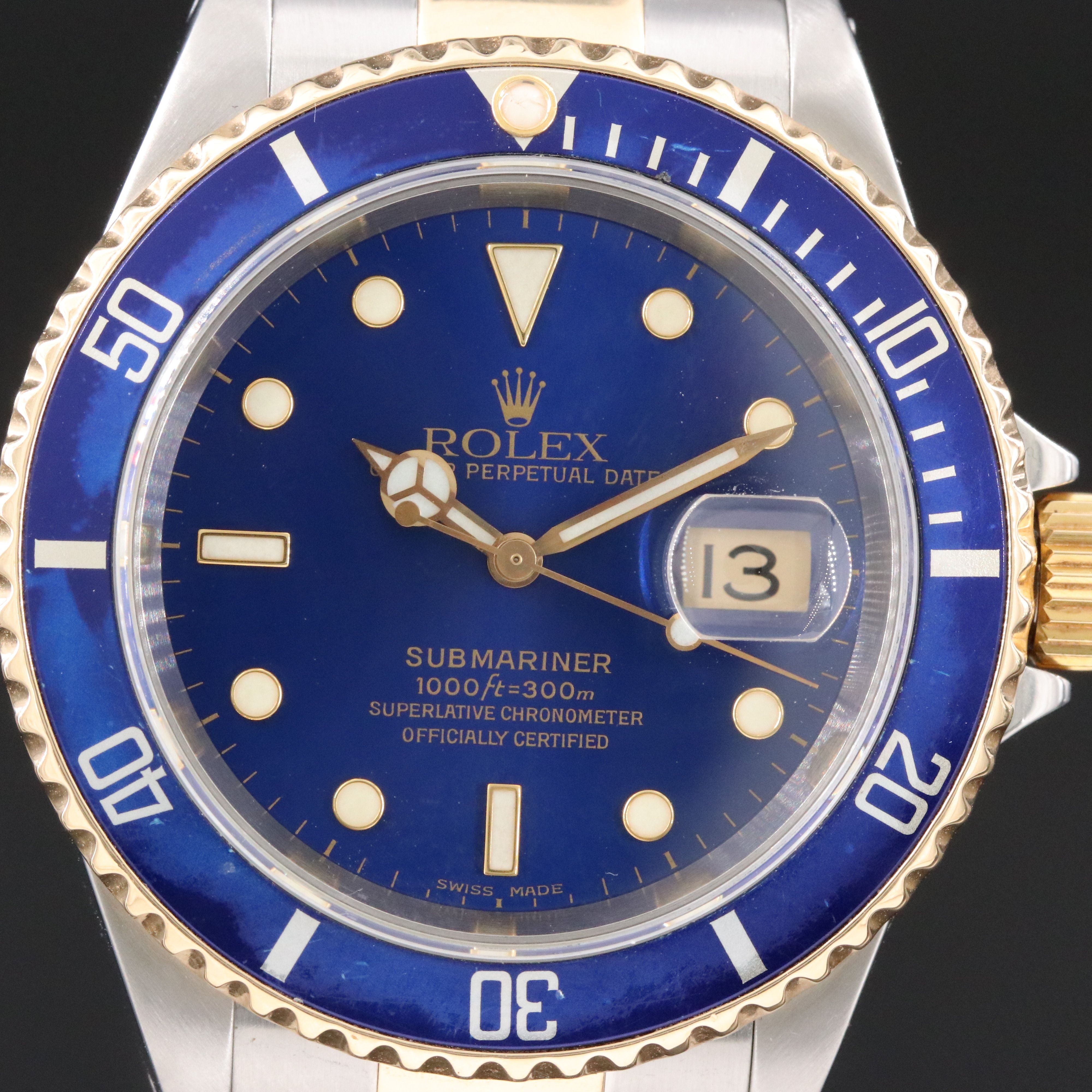 2002 Rolex Submariner Blue Ref. 16613 Gold & Steel Watch