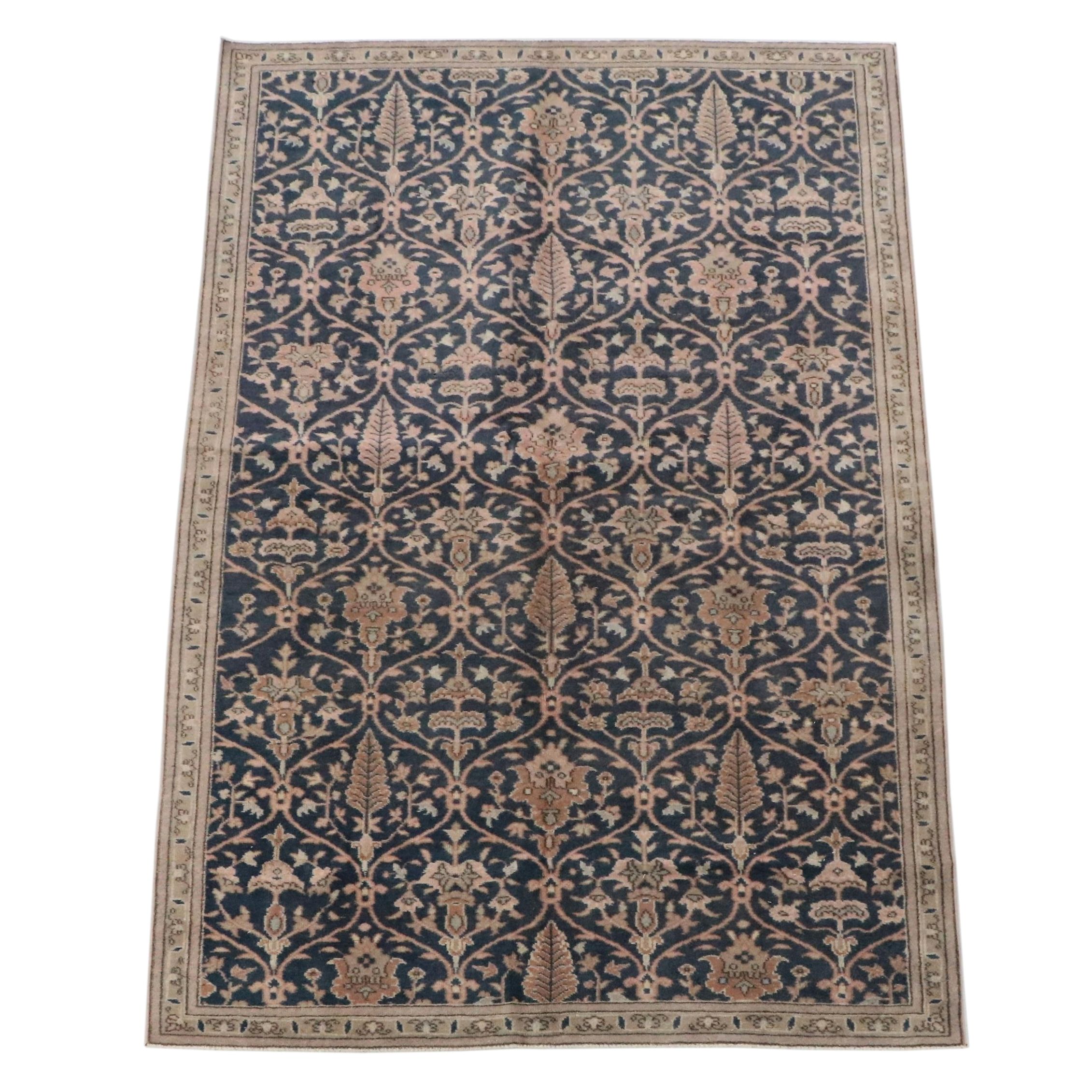6'6 x 9'2 Hand-Knotted Turkish Persian Style Lattice Area Rug