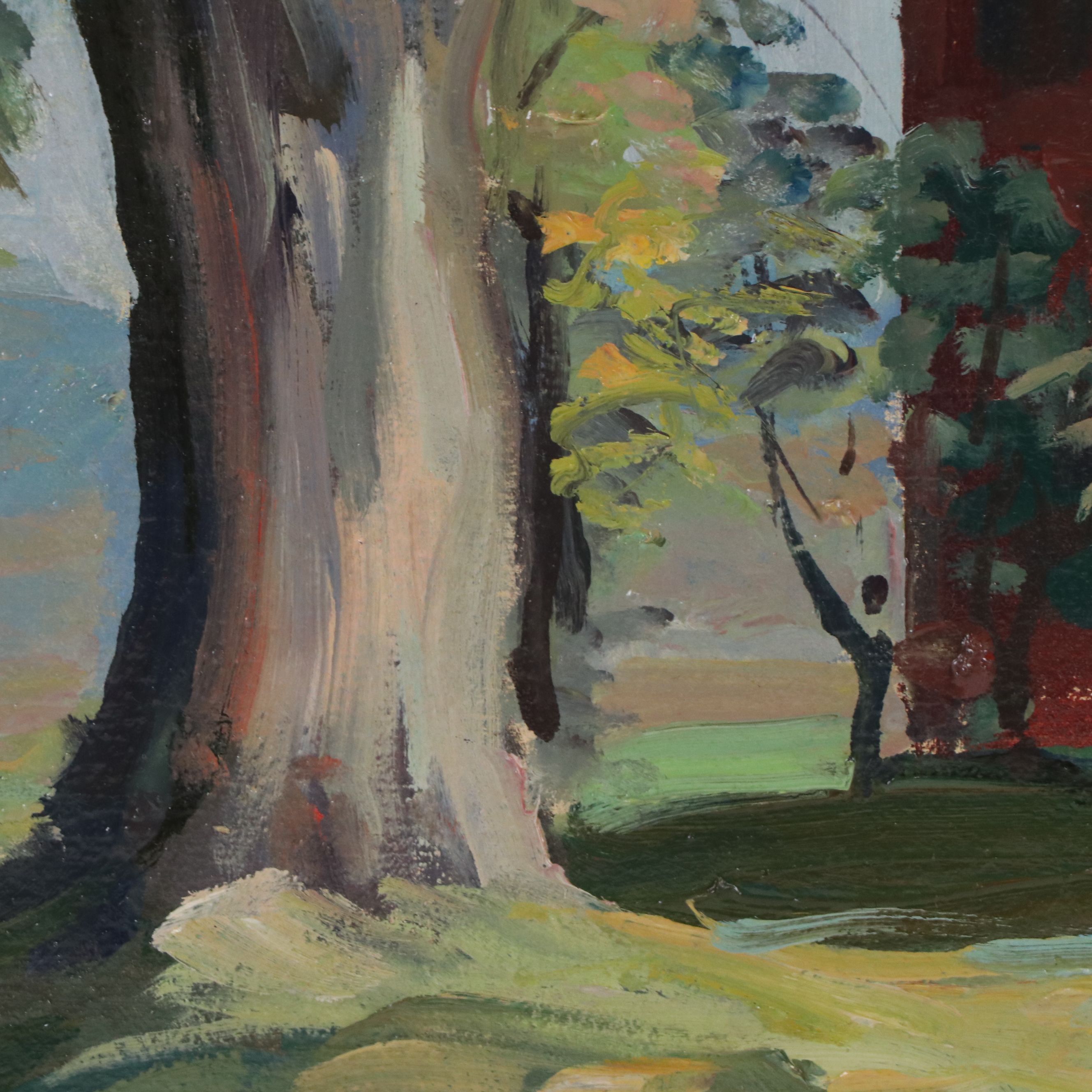 Stephen George Maniatty Oil Painting on Canvas "Wright Home, Deerfield," 1946