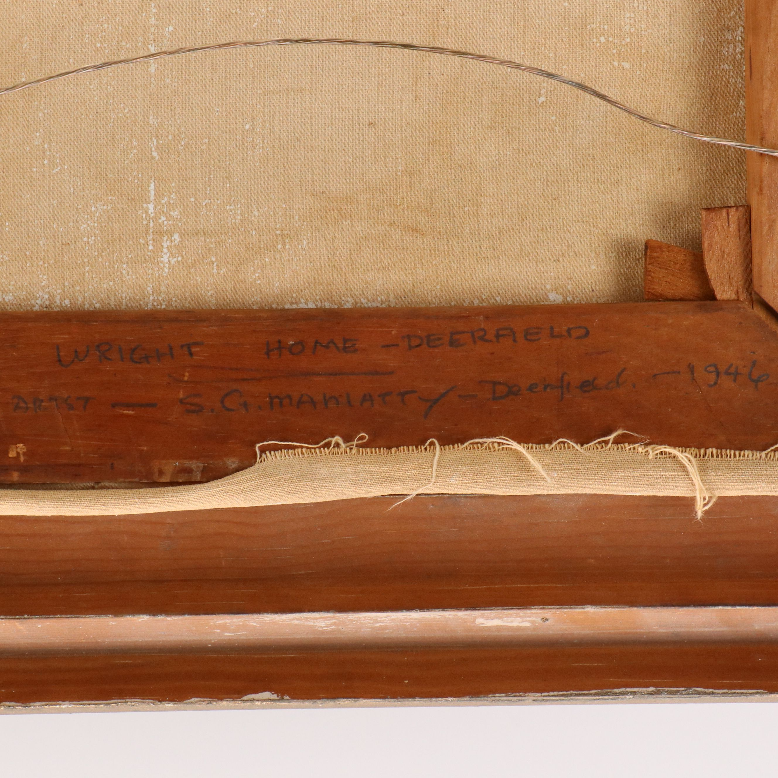 Stephen George Maniatty Oil Painting on Canvas "Wright Home, Deerfield," 1946