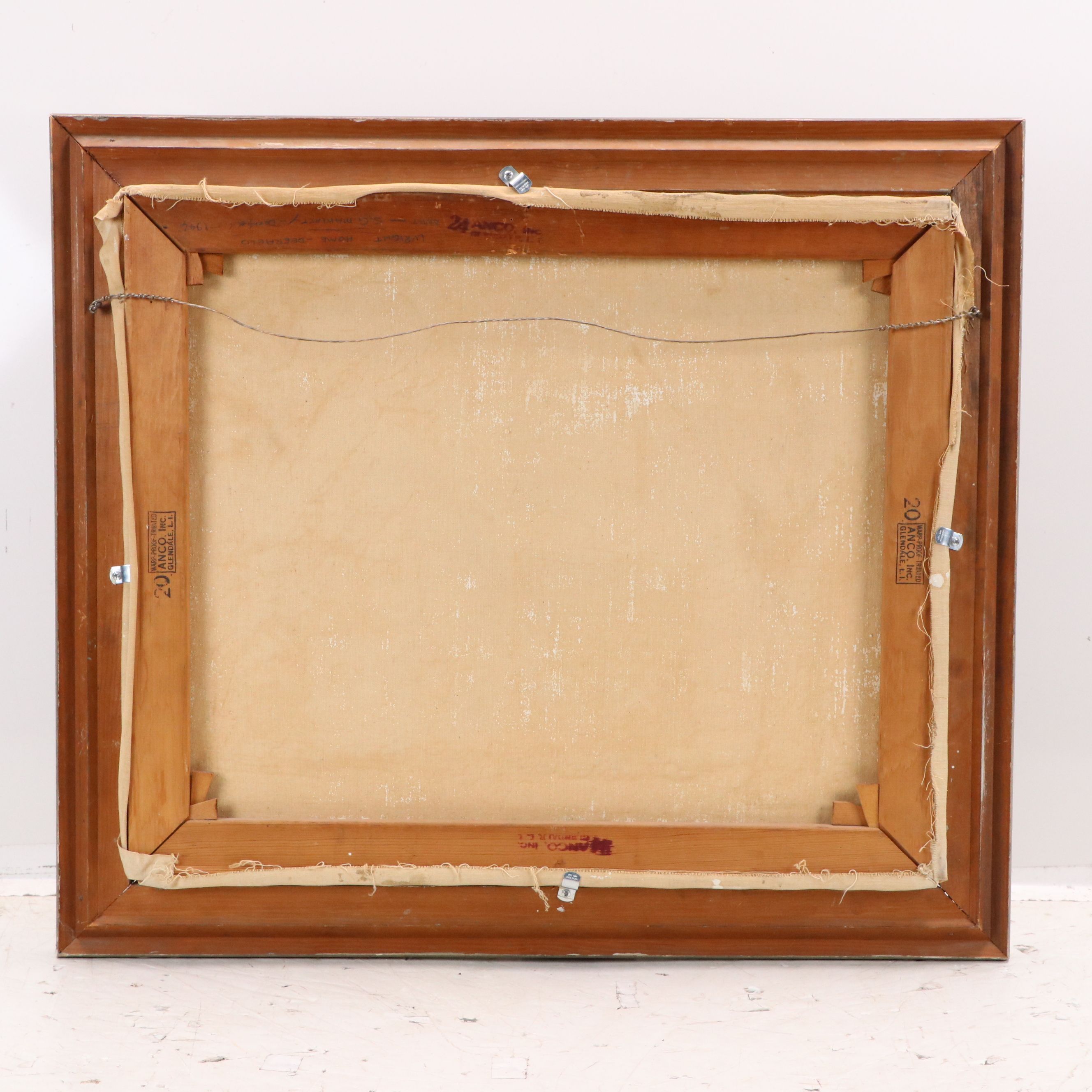 Stephen George Maniatty Oil Painting on Canvas "Wright Home, Deerfield," 1946