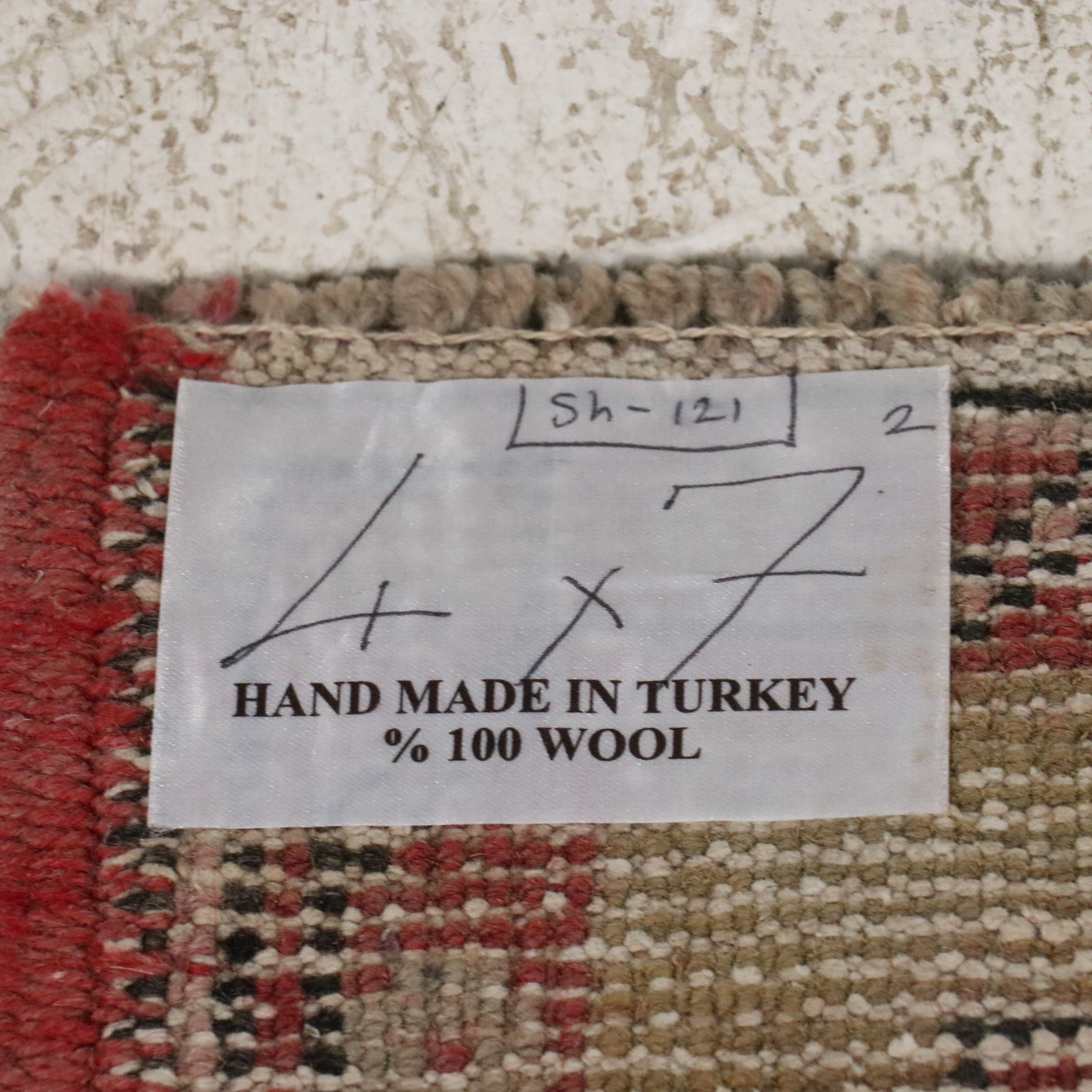 4' x 7'2 Hand-Knotted Turkish Konya Area Rug