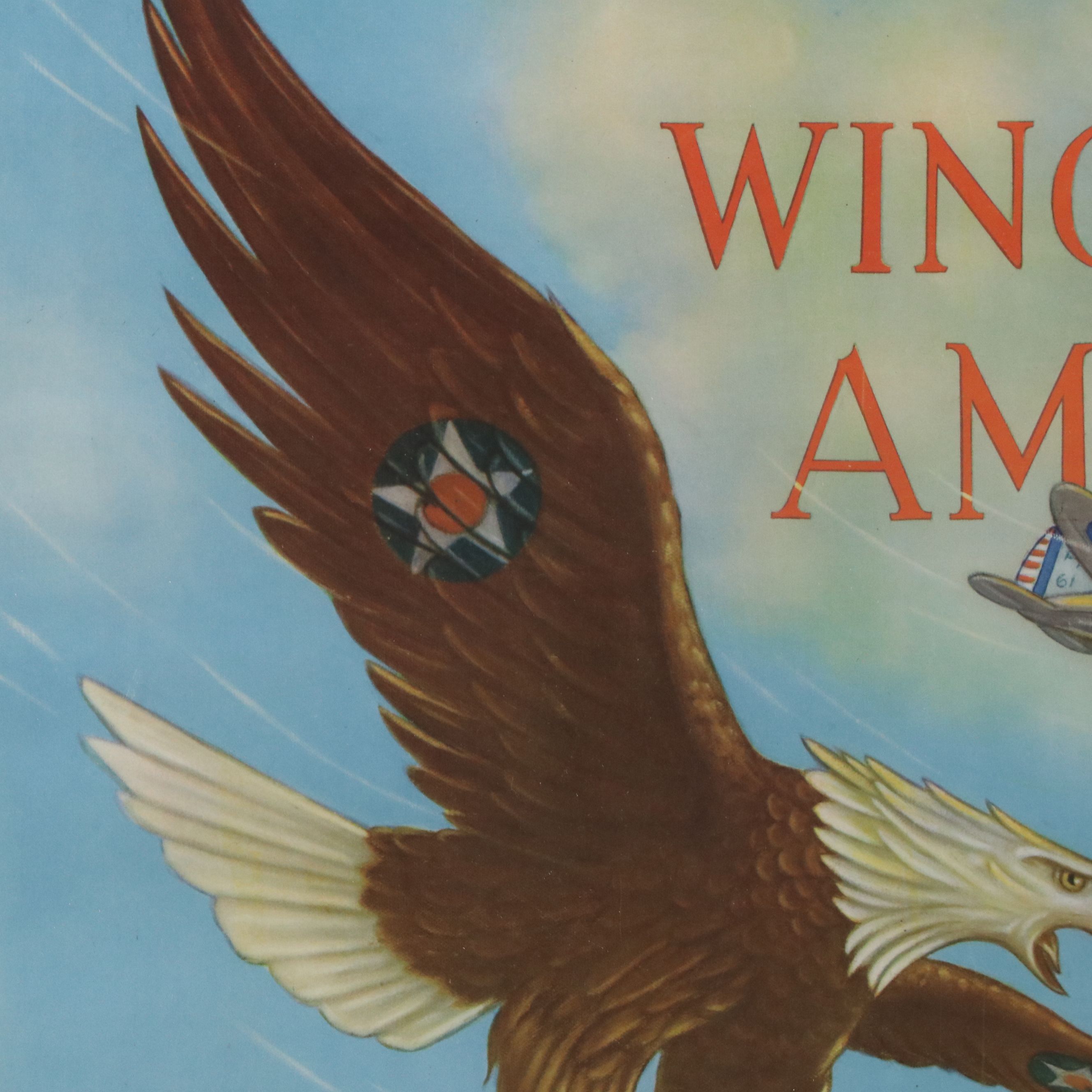 Tom Woodburn Offset Lithograph "Wings Over America," Circa 1939