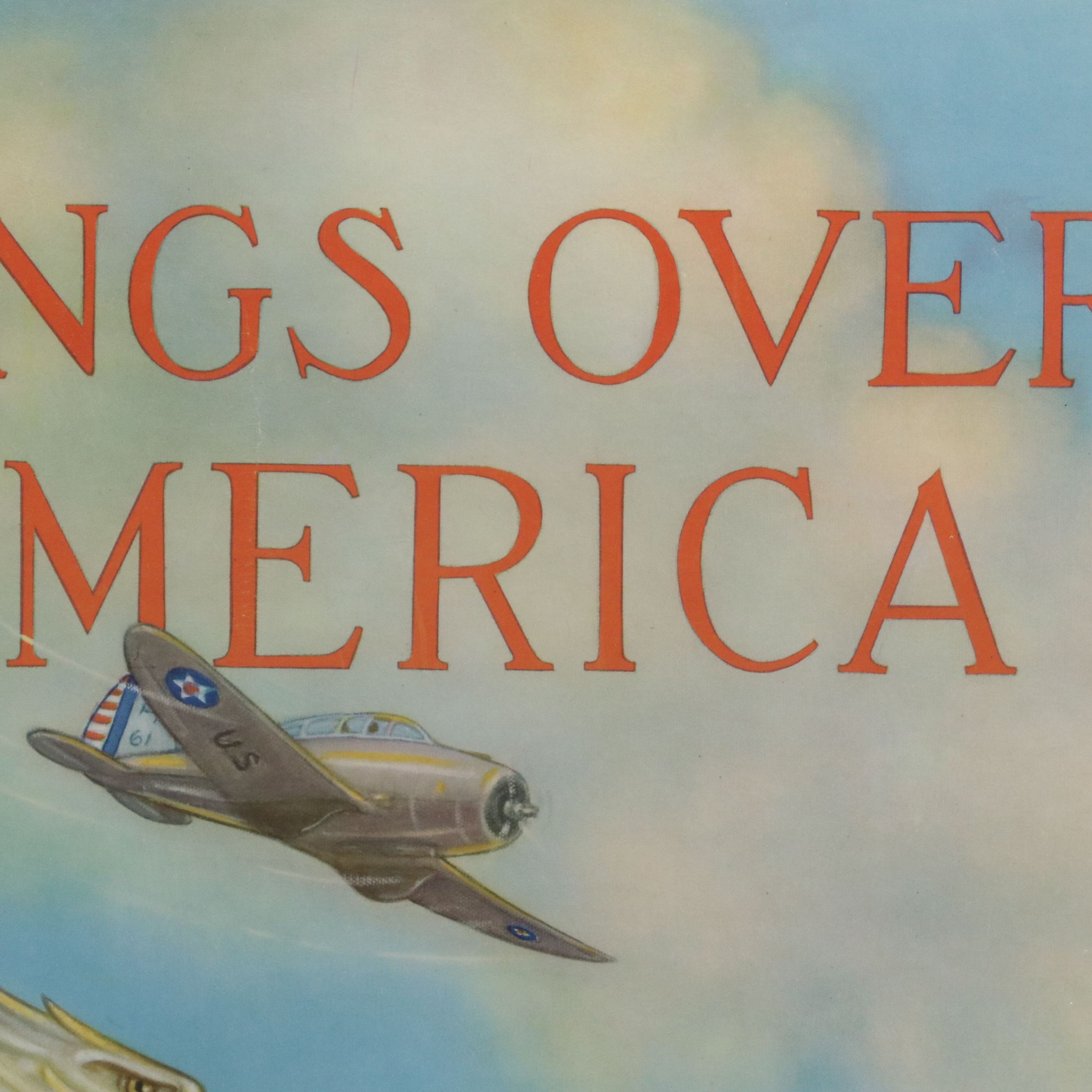 Tom Woodburn Offset Lithograph "Wings Over America," Circa 1939