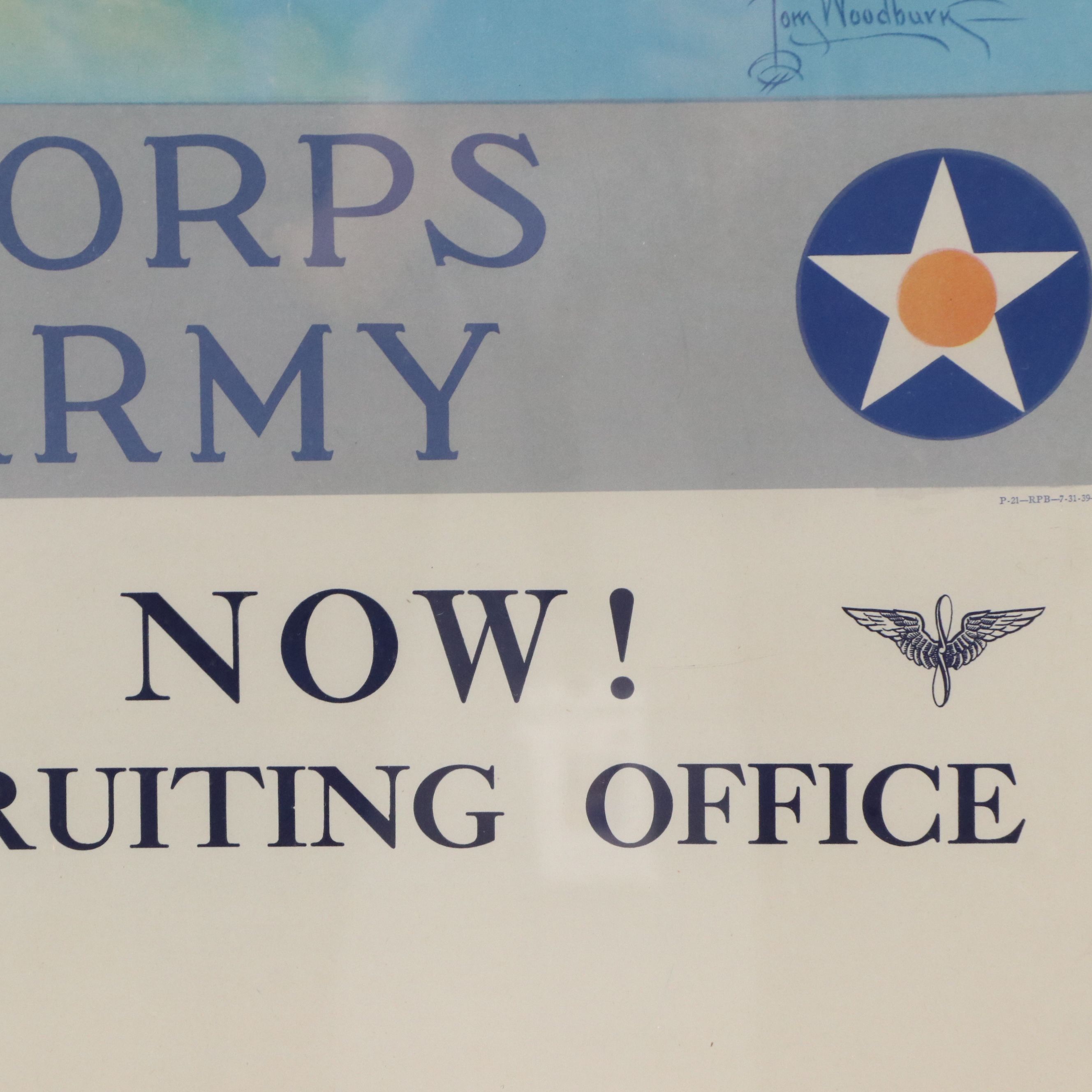 Tom Woodburn Offset Lithograph "Wings Over America," Circa 1939