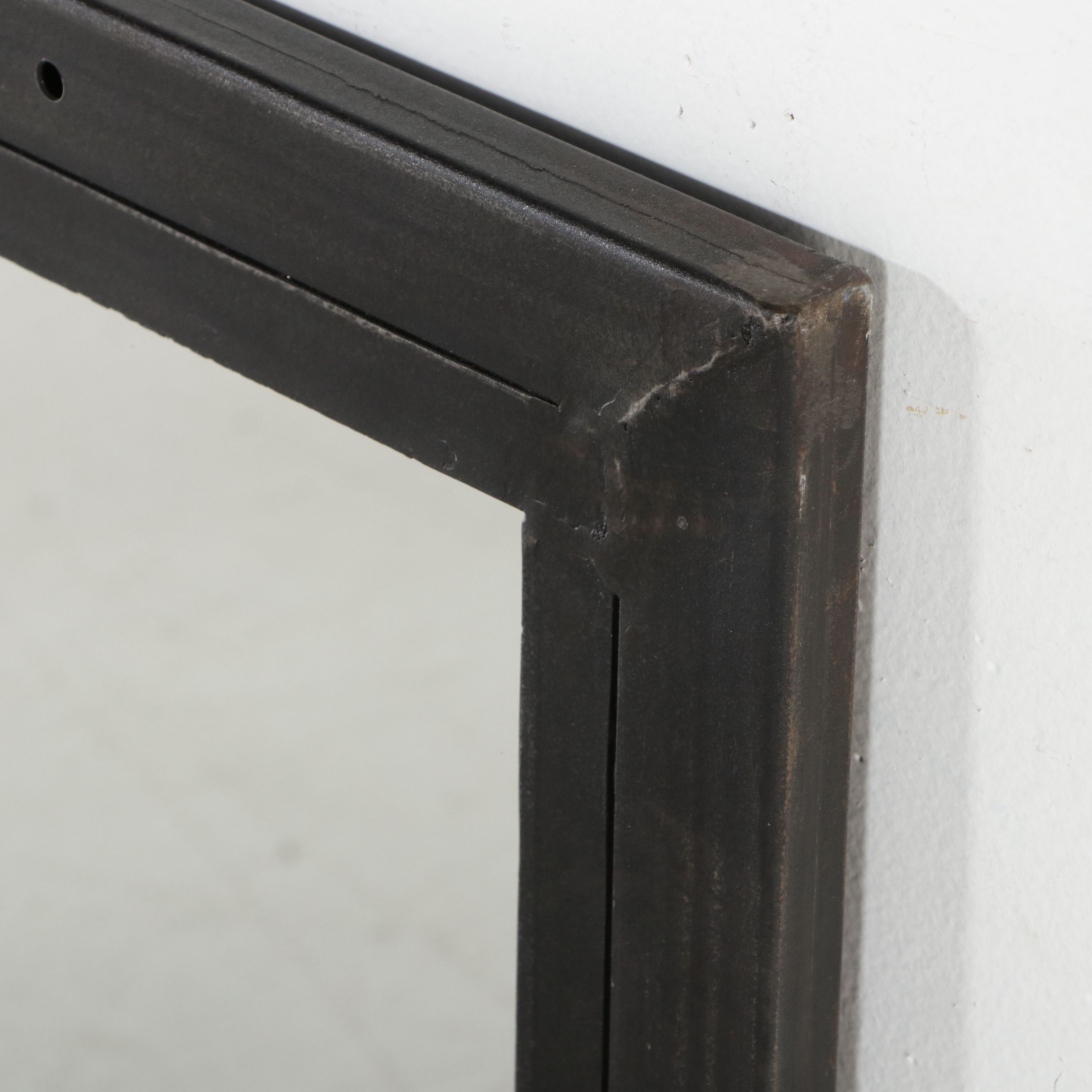 Contemporary Black Metal Window Wall Mirror