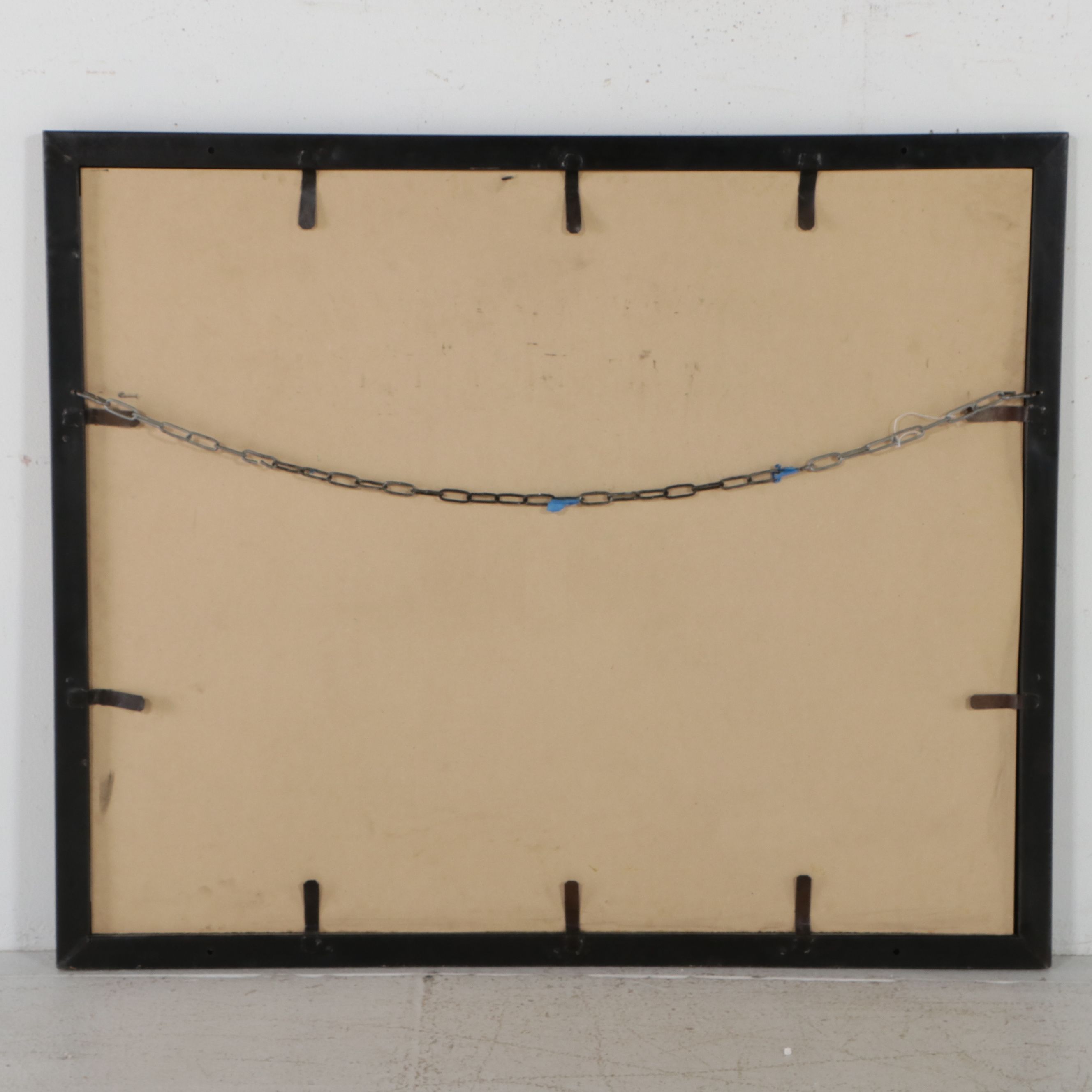 Contemporary Black Metal Window Wall Mirror