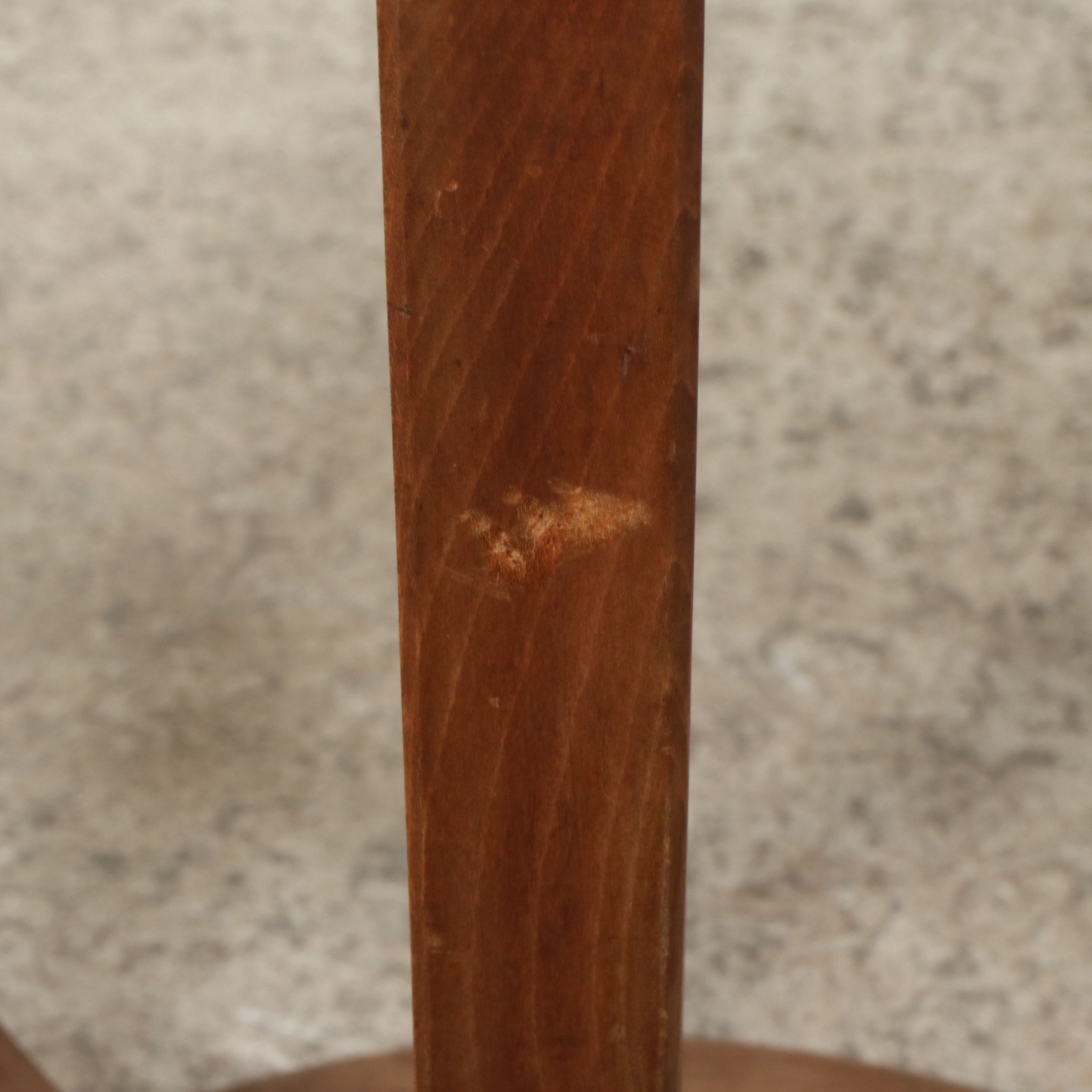 Leather-Wrapped Oak Side Table, Late 20th Century
