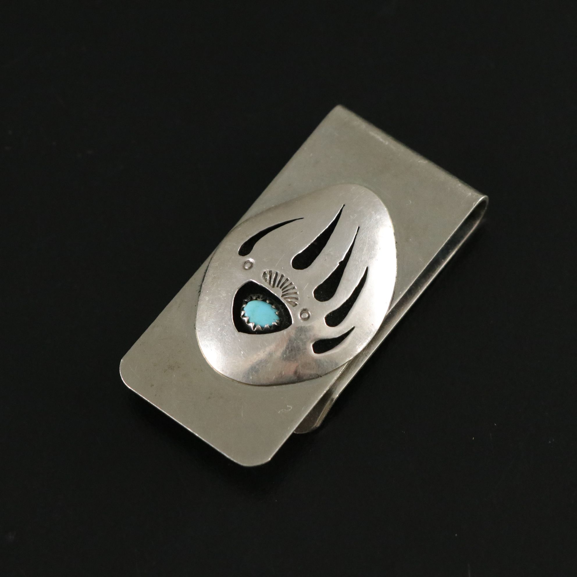 Southwestern Style Inlaid Turquoise and Wood Money Clips