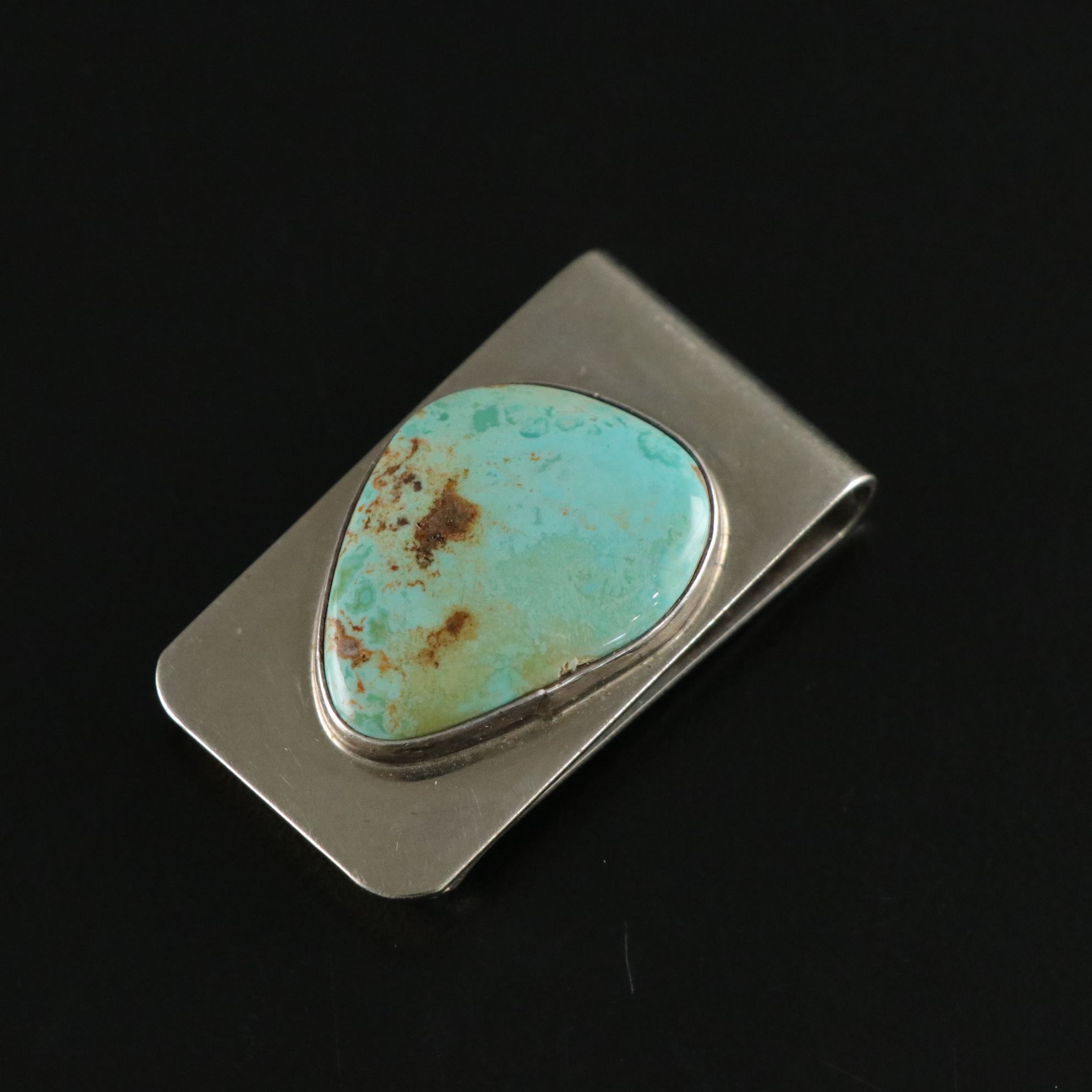 Southwestern Style Inlaid Turquoise and Wood Money Clips