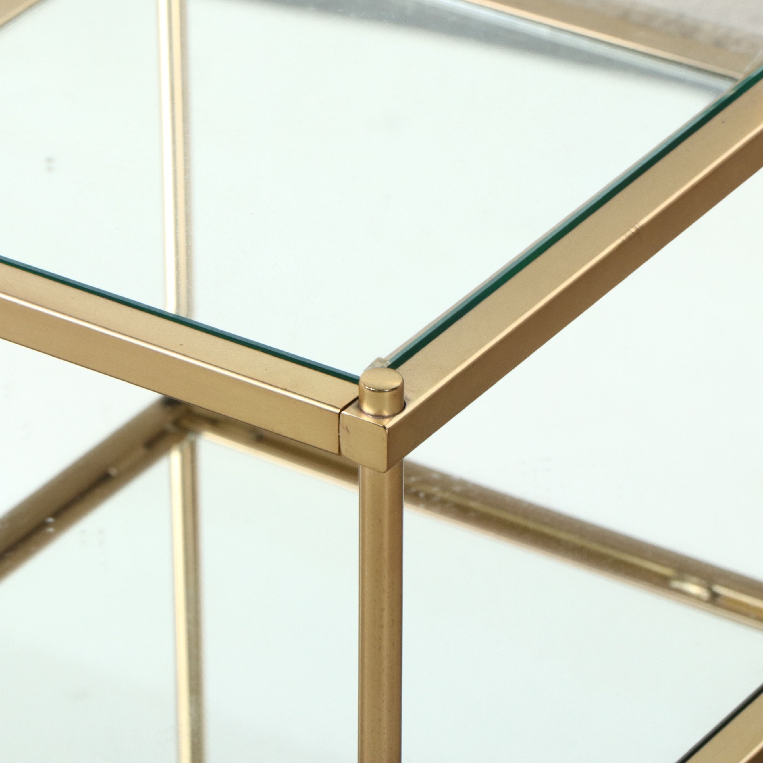 Mid Century Modern Style Three-Tiered Brass End Table