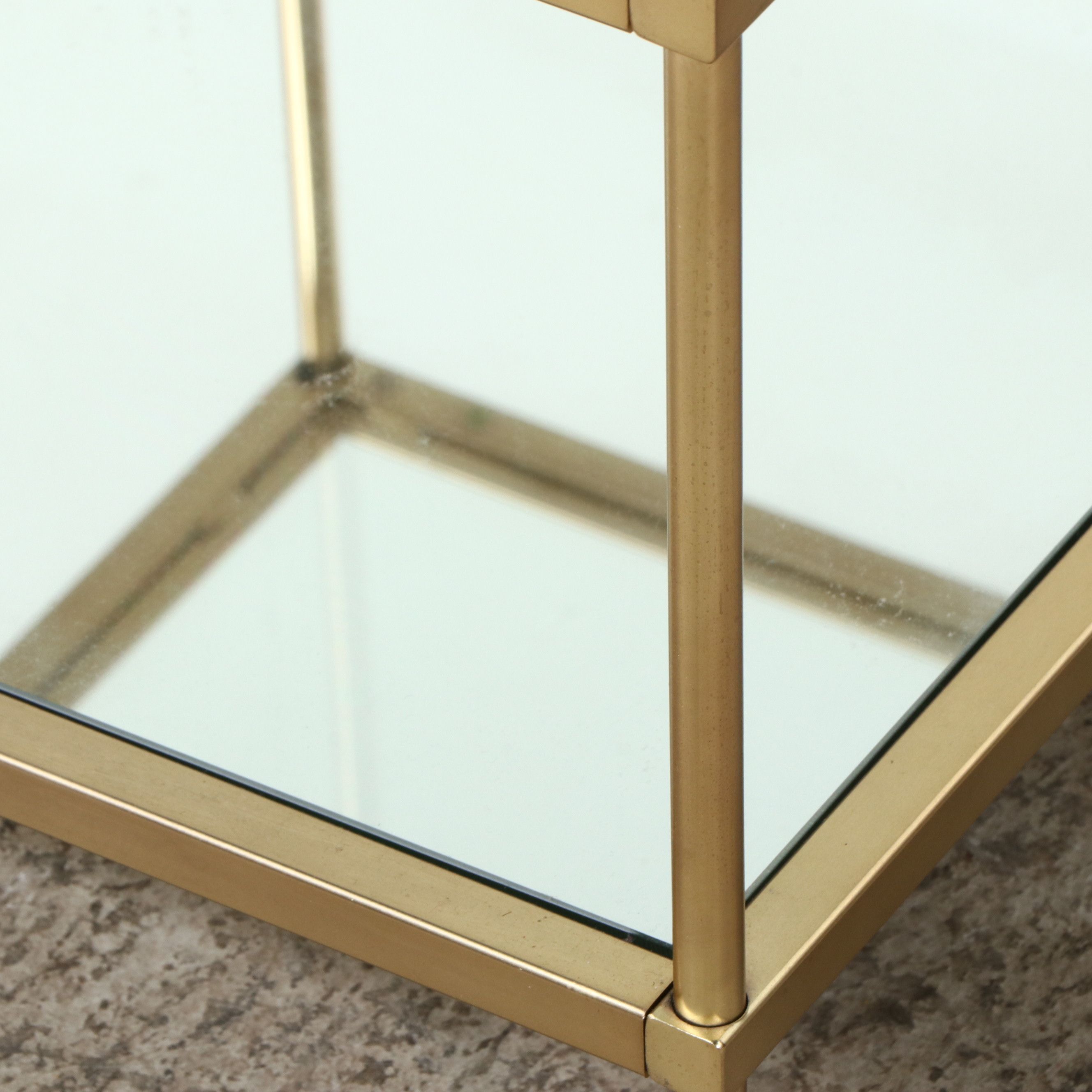 Mid Century Modern Style Three-Tiered Brass End Table