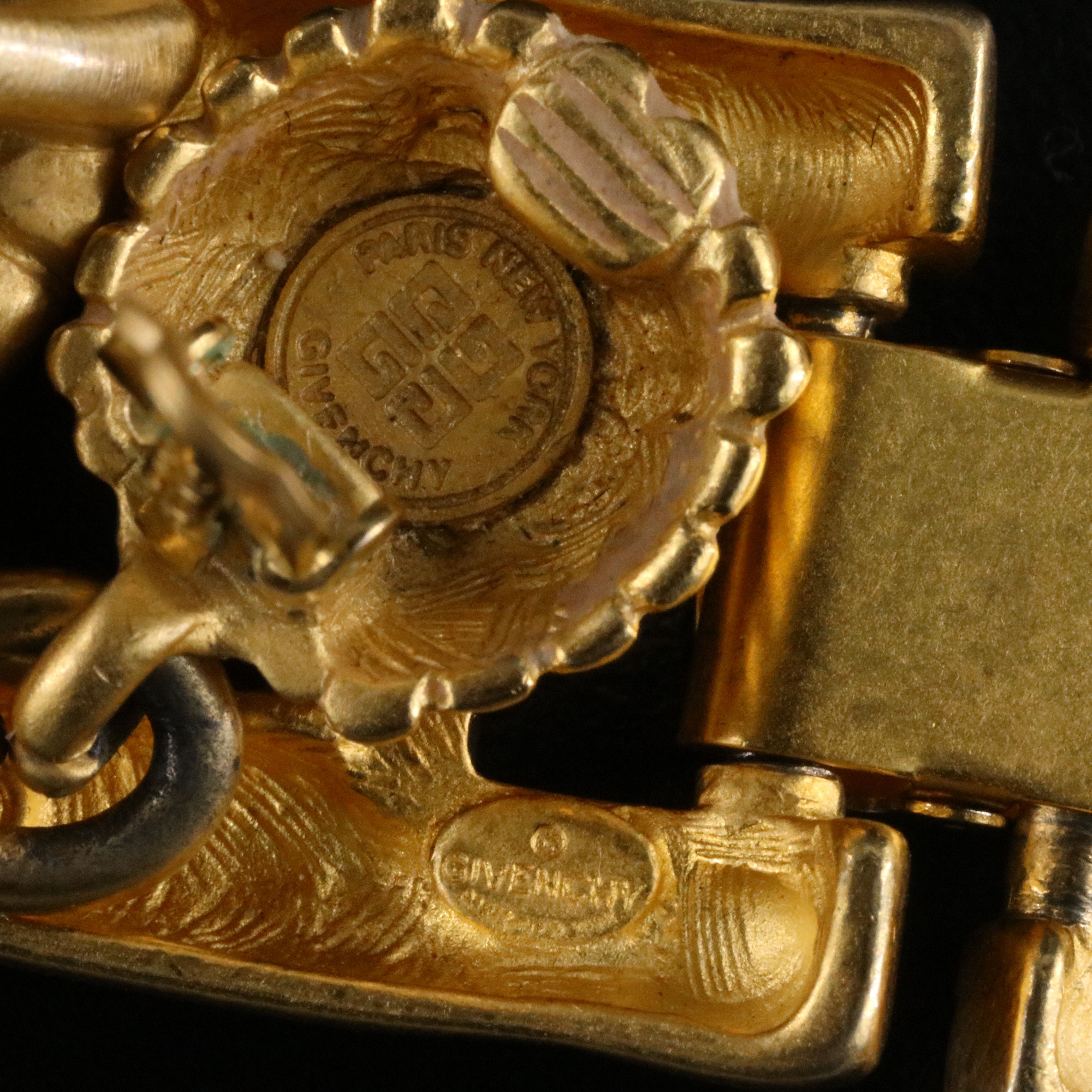 Givenchy Bamboo Style Link Necklace and Clip Drop Earrings