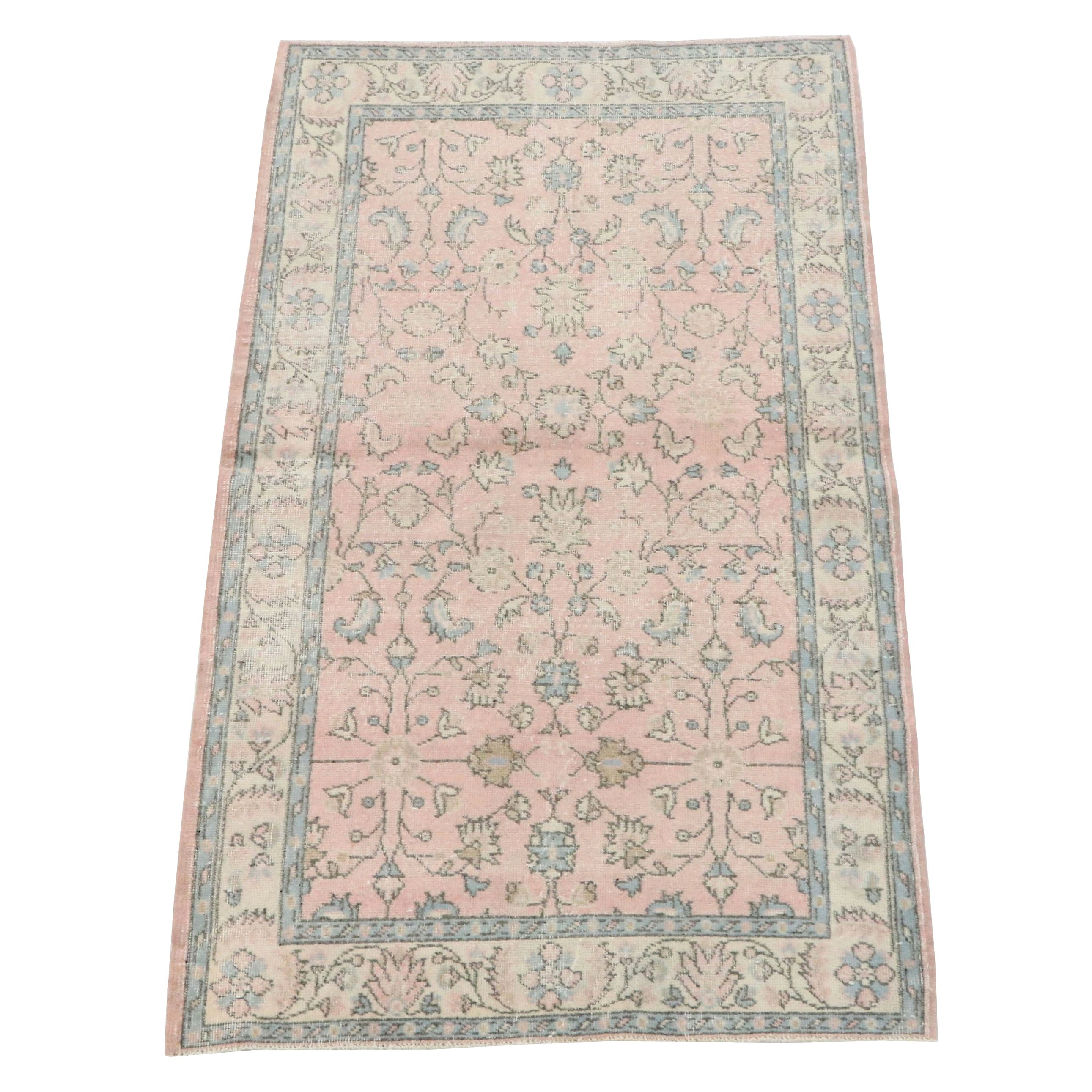3'11 x 8'9 Hand-Knotted Turkish Oushak Style Area Rug