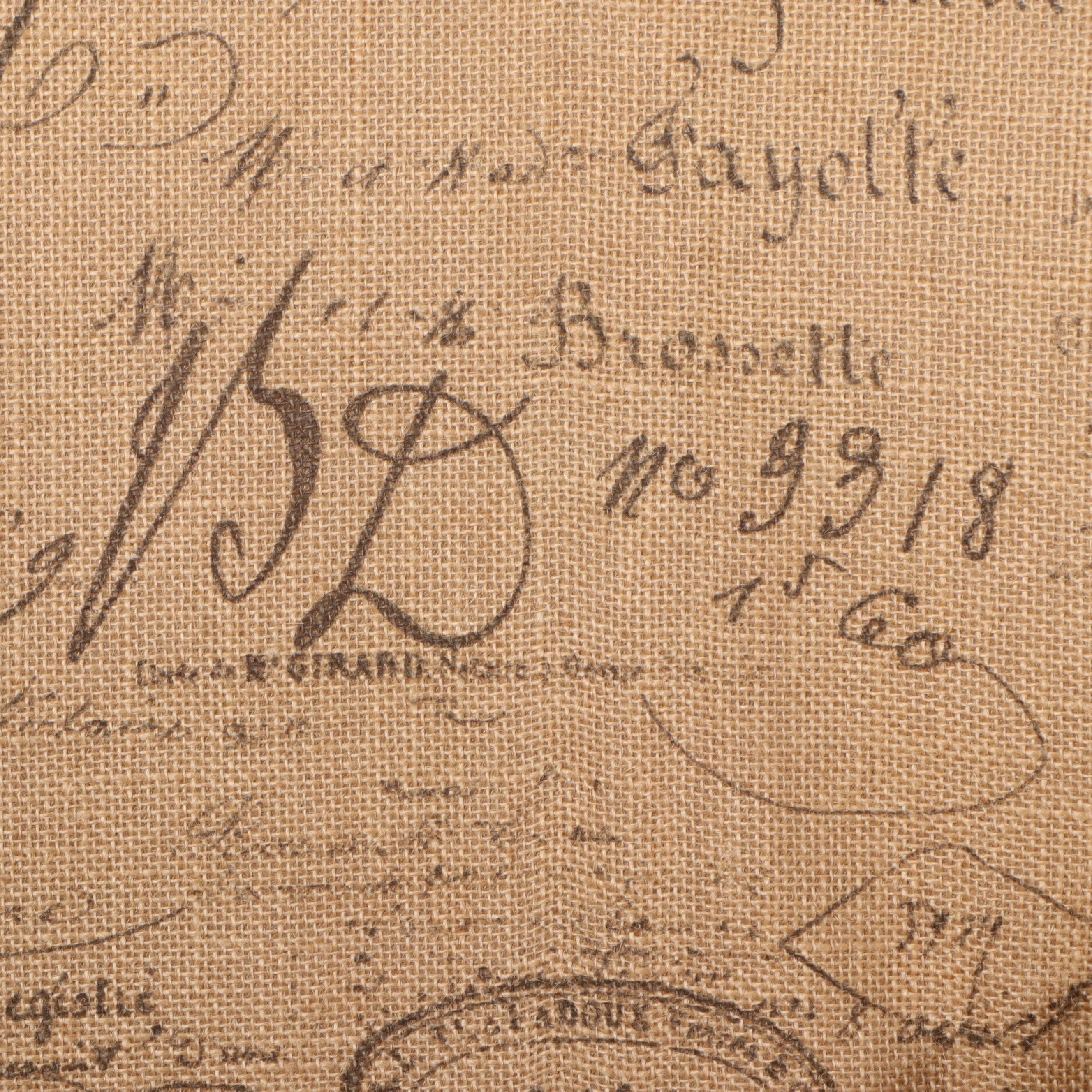 Contemporary French Script Upholstered Club Chair with Nailhead Trim