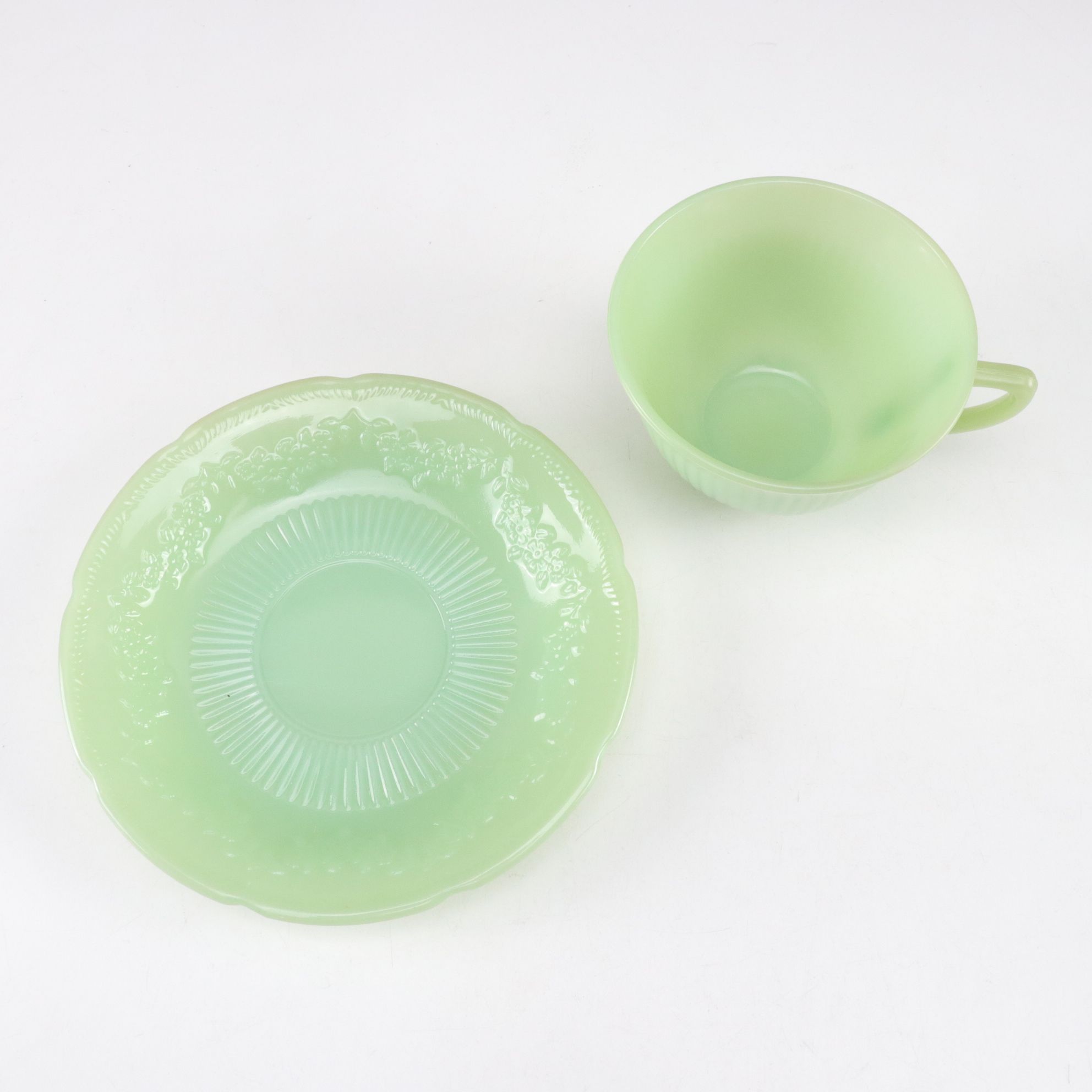 Anchor Hocking "Jane Ray Jade Ite" Cups, Dinner Plates and More
