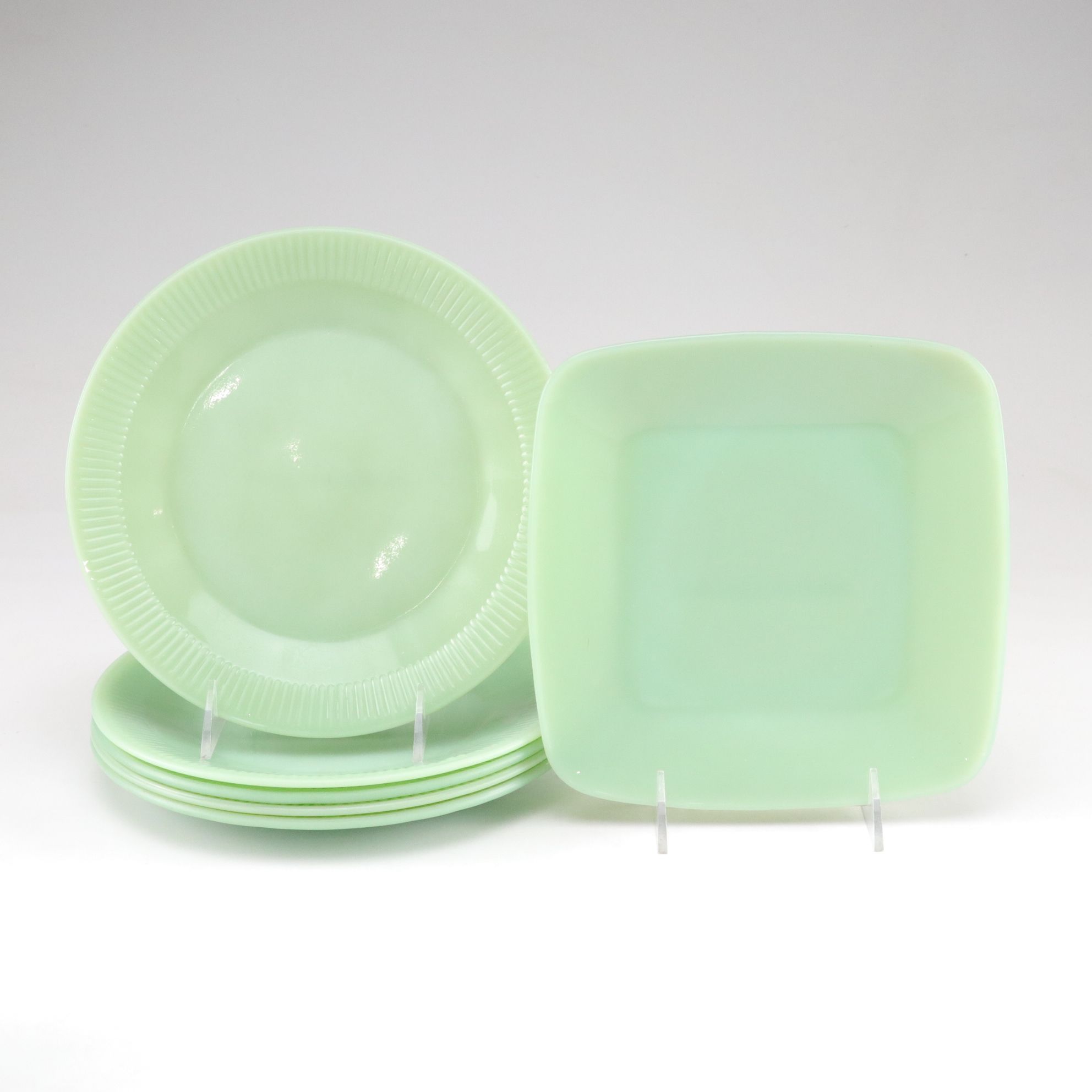 Anchor Hocking "Jane Ray Jade Ite" Cups, Dinner Plates and More