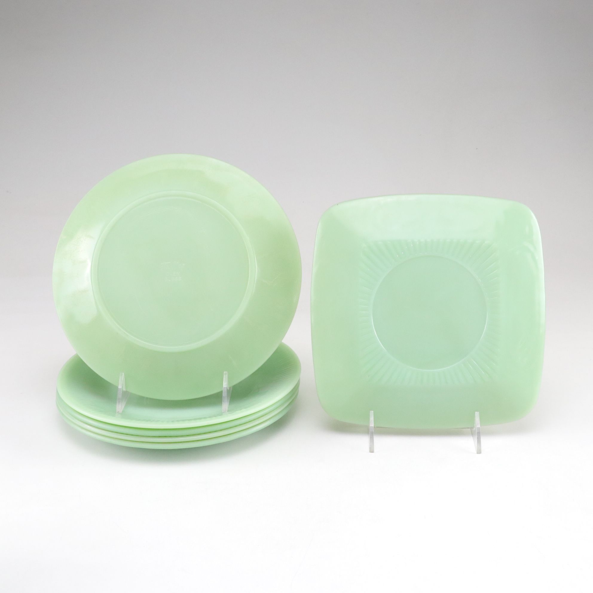 Anchor Hocking "Jane Ray Jade Ite" Cups, Dinner Plates and More