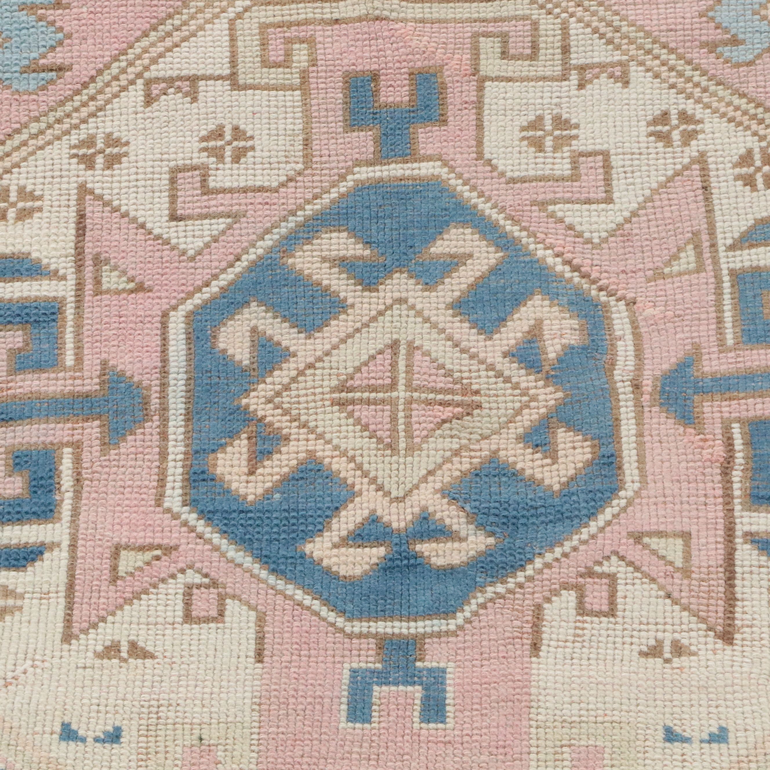 4'1 x 6'7 Hand-Knotted Turkish Oushak Area Rug