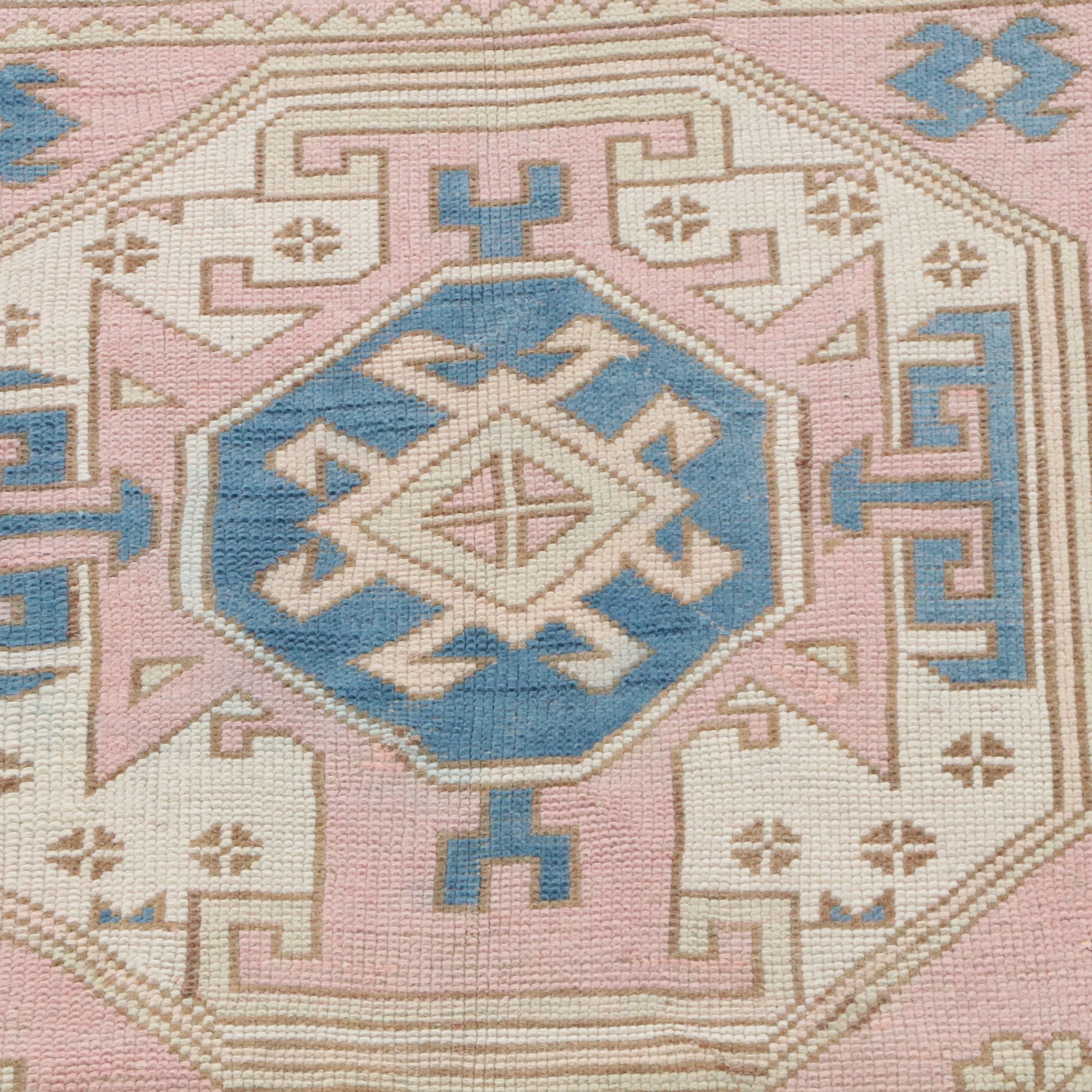 4'1 x 6'7 Hand-Knotted Turkish Oushak Area Rug