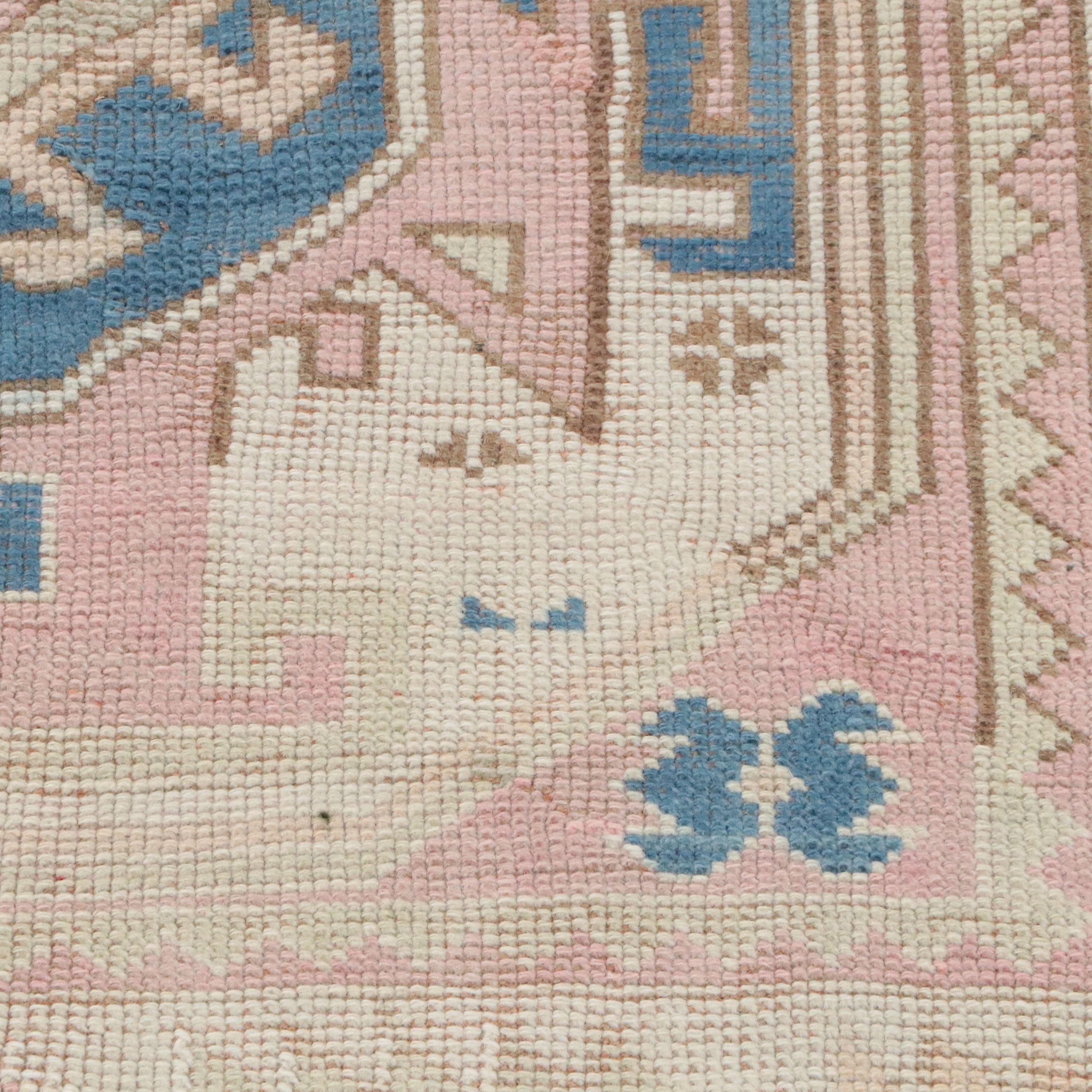 4'1 x 6'7 Hand-Knotted Turkish Oushak Area Rug