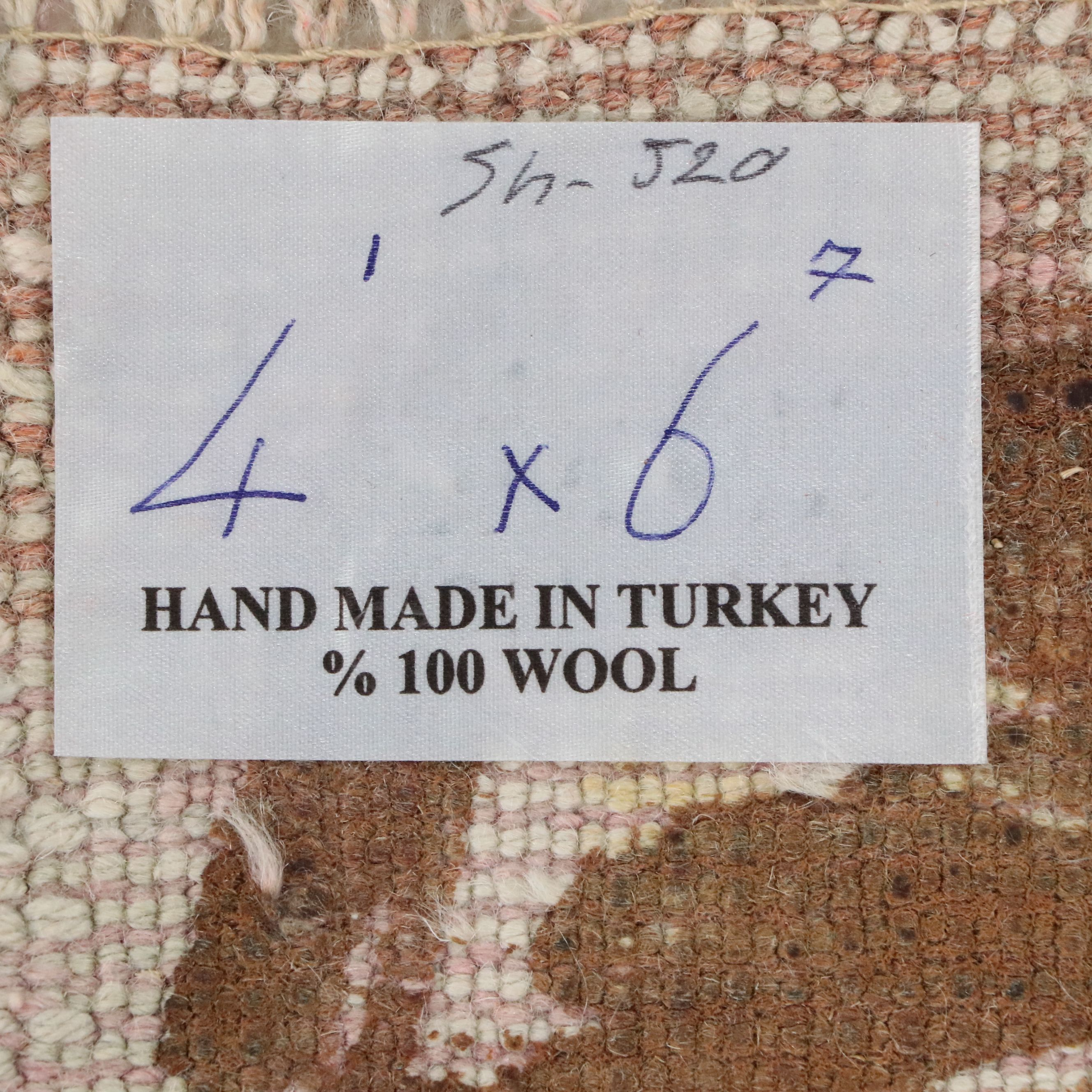 4'1 x 6'7 Hand-Knotted Turkish Oushak Area Rug