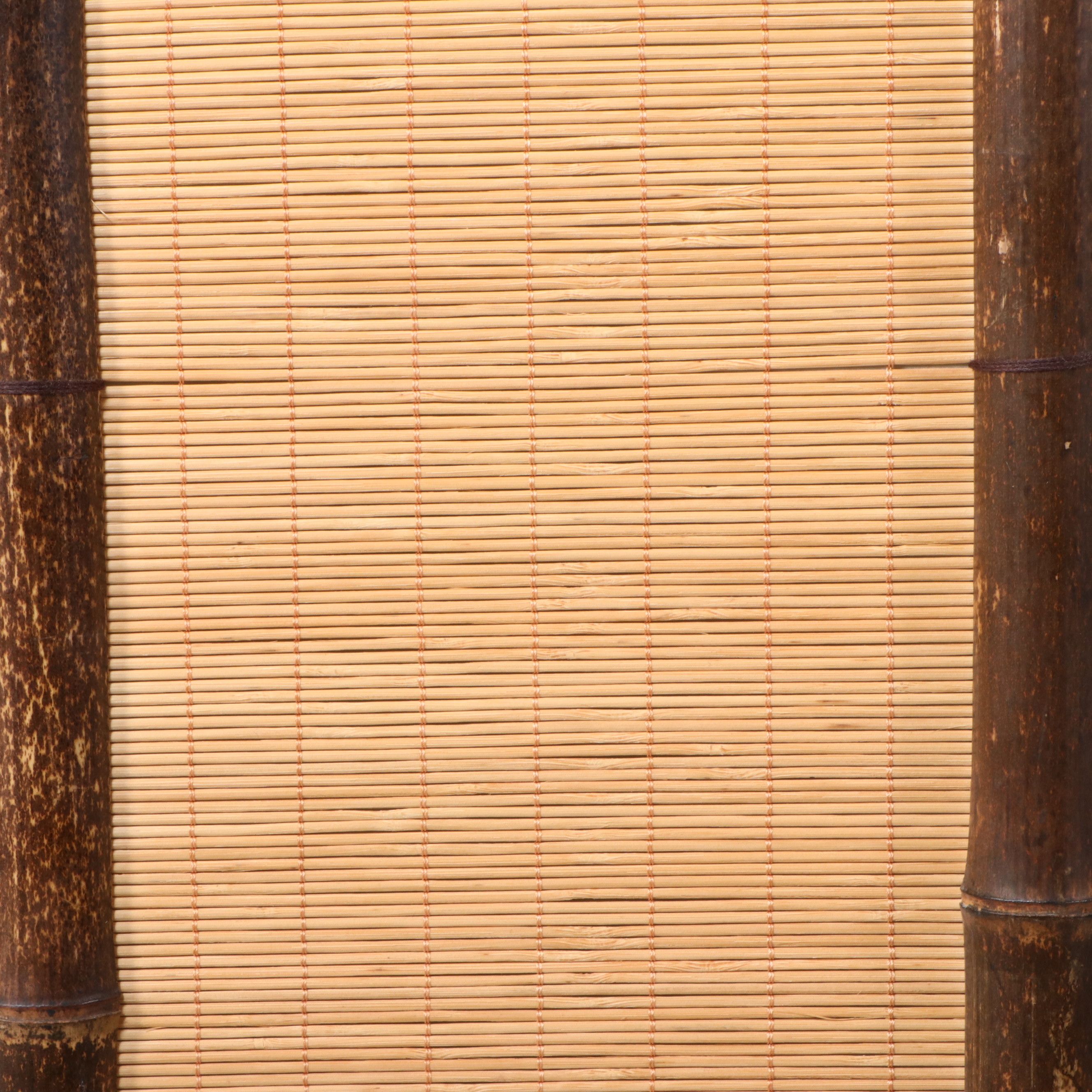 Japanese Tatami Style and Bamboo Frame Floor Lamp, Vintage