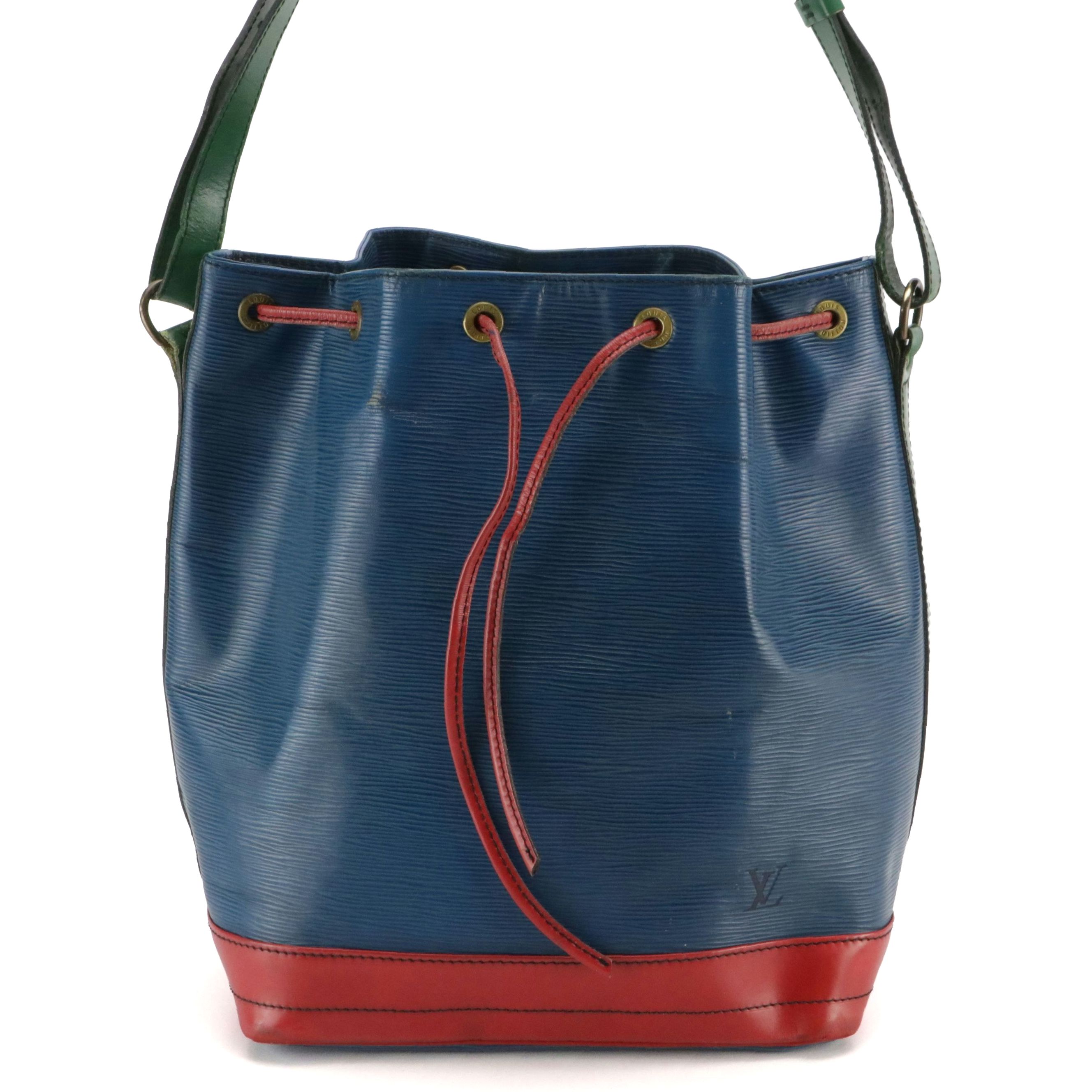 Louis Vuitton Noé Drawstring Bag in Colorblock Epi and Smooth Leather